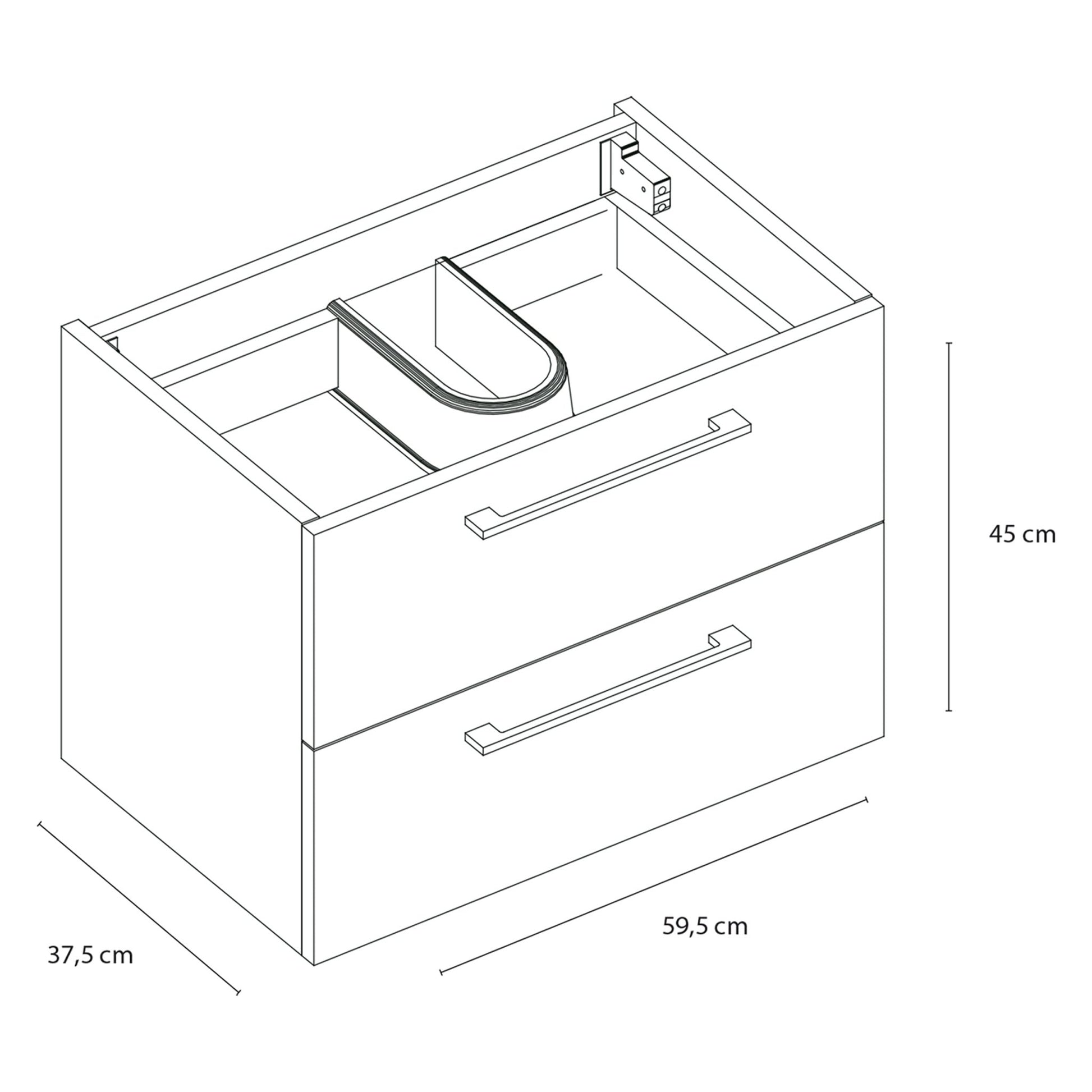 Differnz Somero onderkast 2 lades | antraciet | 60 cm - Mozaiektegel.com