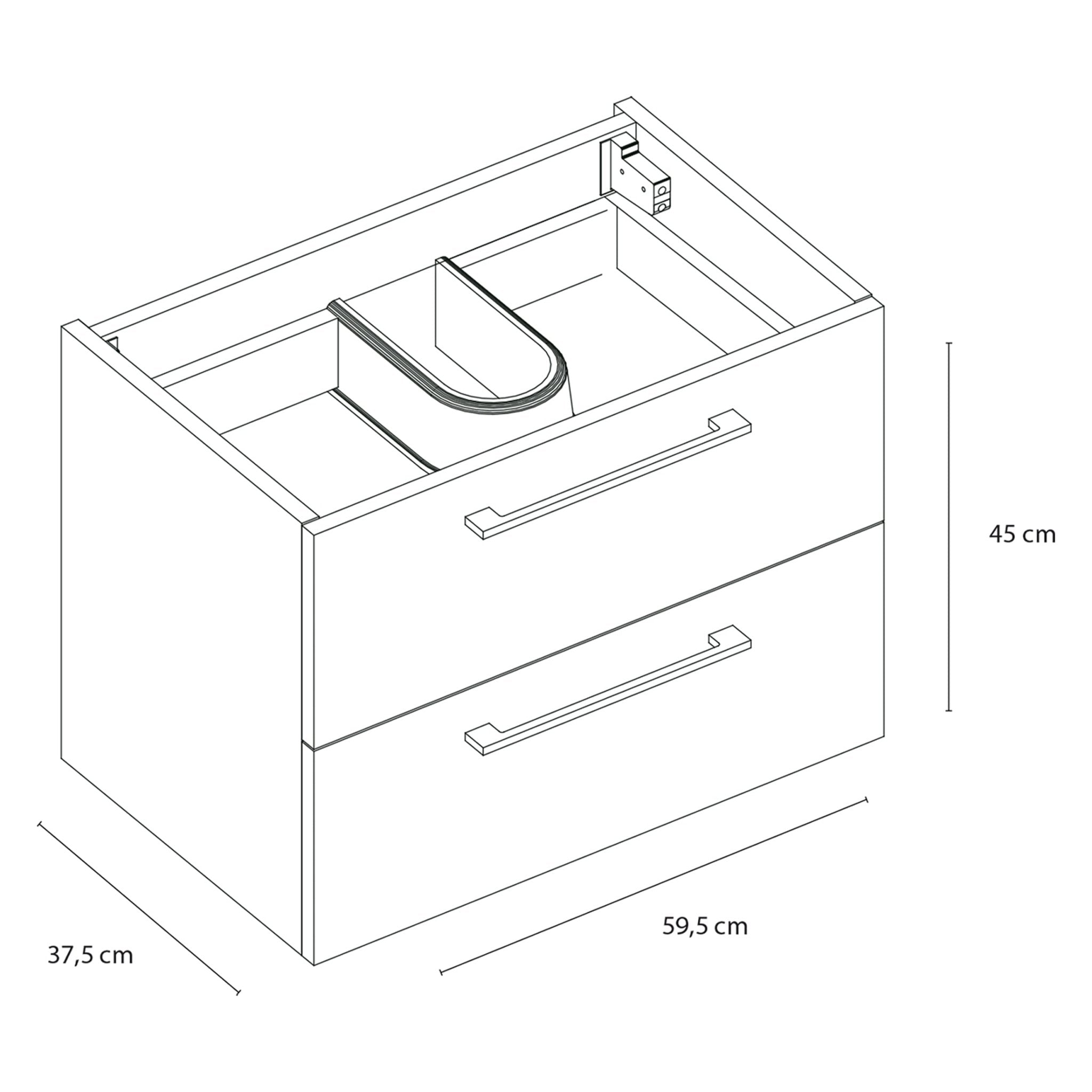 Differnz Somero onderkast 2 lades | antraciet | 60 cm - Mozaiektegel.com