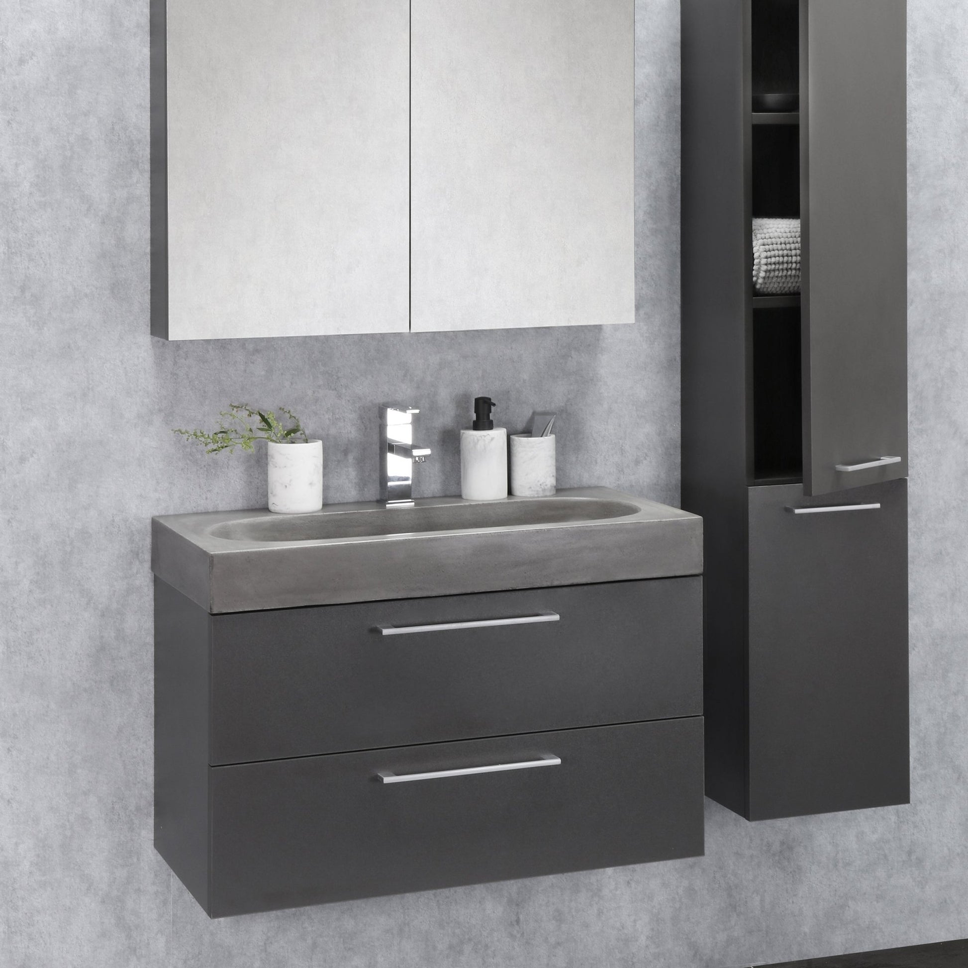 Differnz Somero onderkast 2 lades | antraciet | 60 cm - Mozaiektegel.com