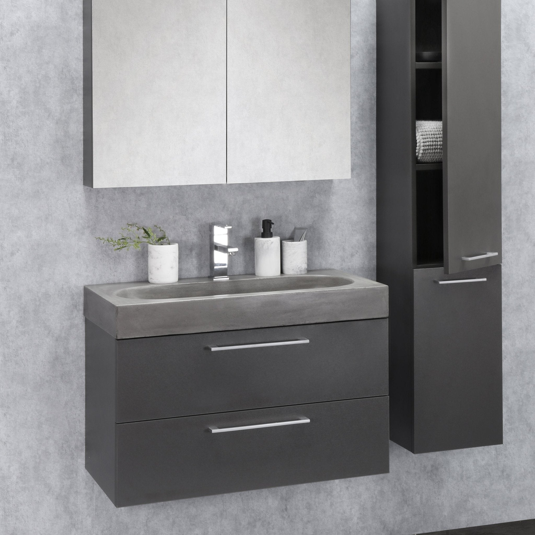 Differnz Somero onderkast 2 lades | antraciet | 60 cm - Mozaiektegel.com