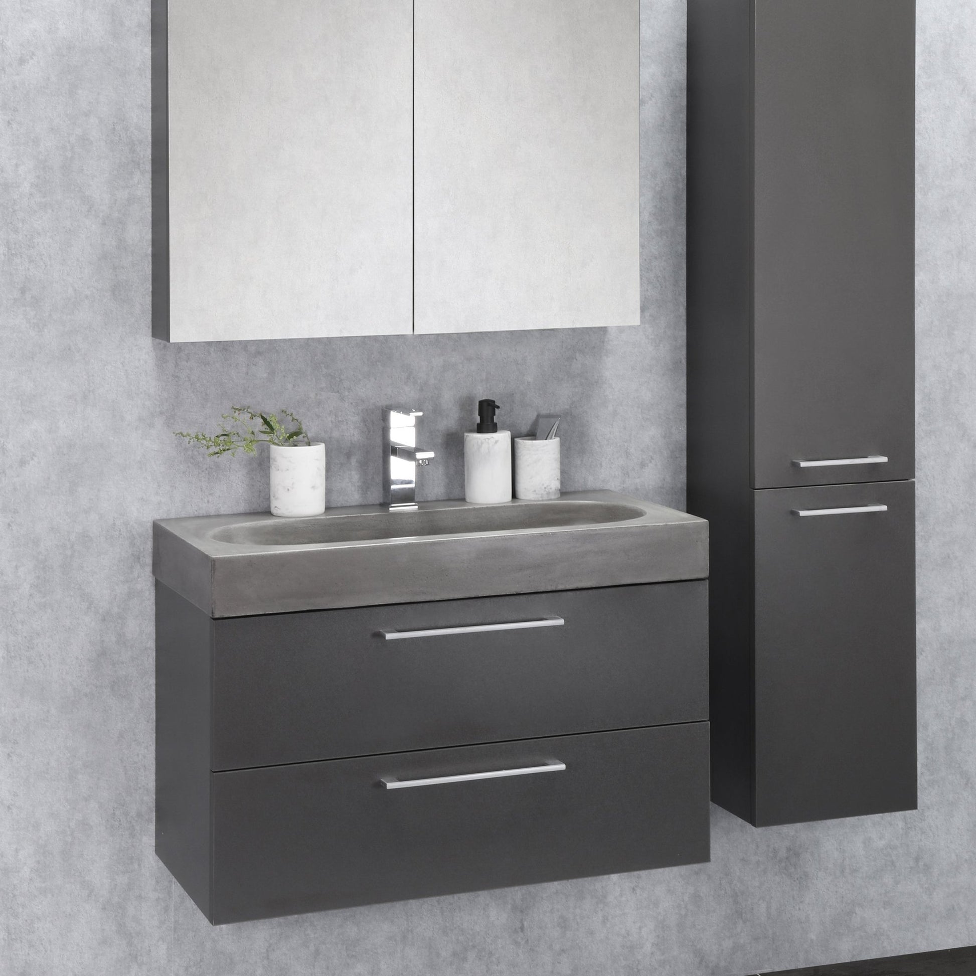 Differnz Somero onderkast 2 lades | antraciet | 80 cm - Mozaiektegel.com