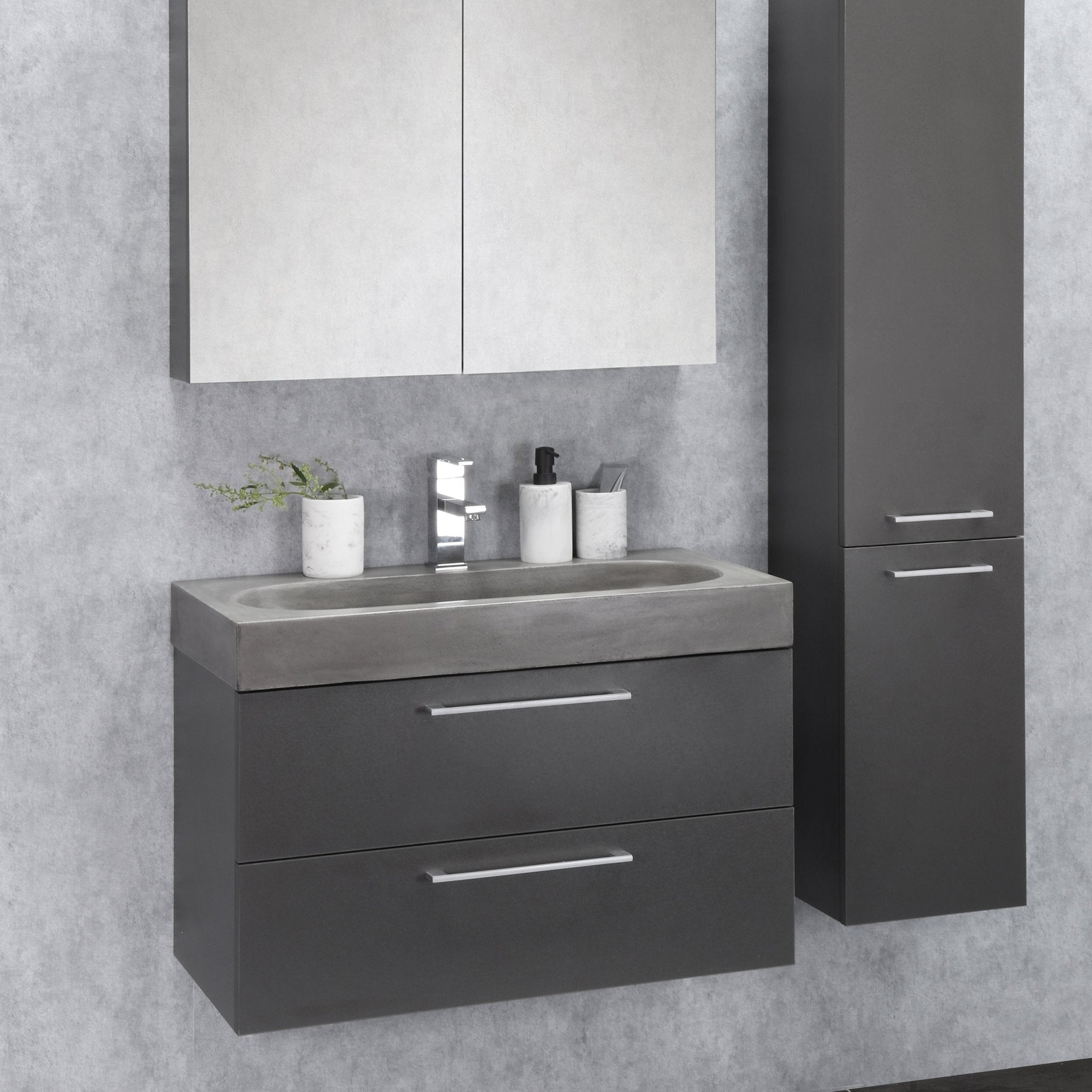 Differnz Somero onderkast 2 lades | antraciet | 80 cm - Mozaiektegel.com