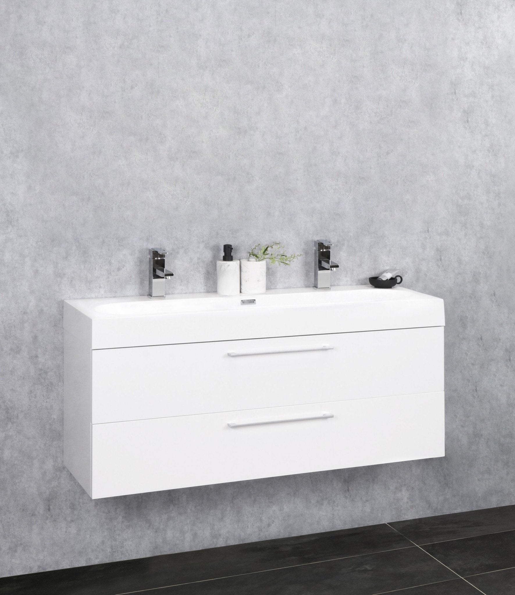 Differnz Somero onderkast 2 lades | hoogglans wit | 100 cm - Mozaiektegel.com