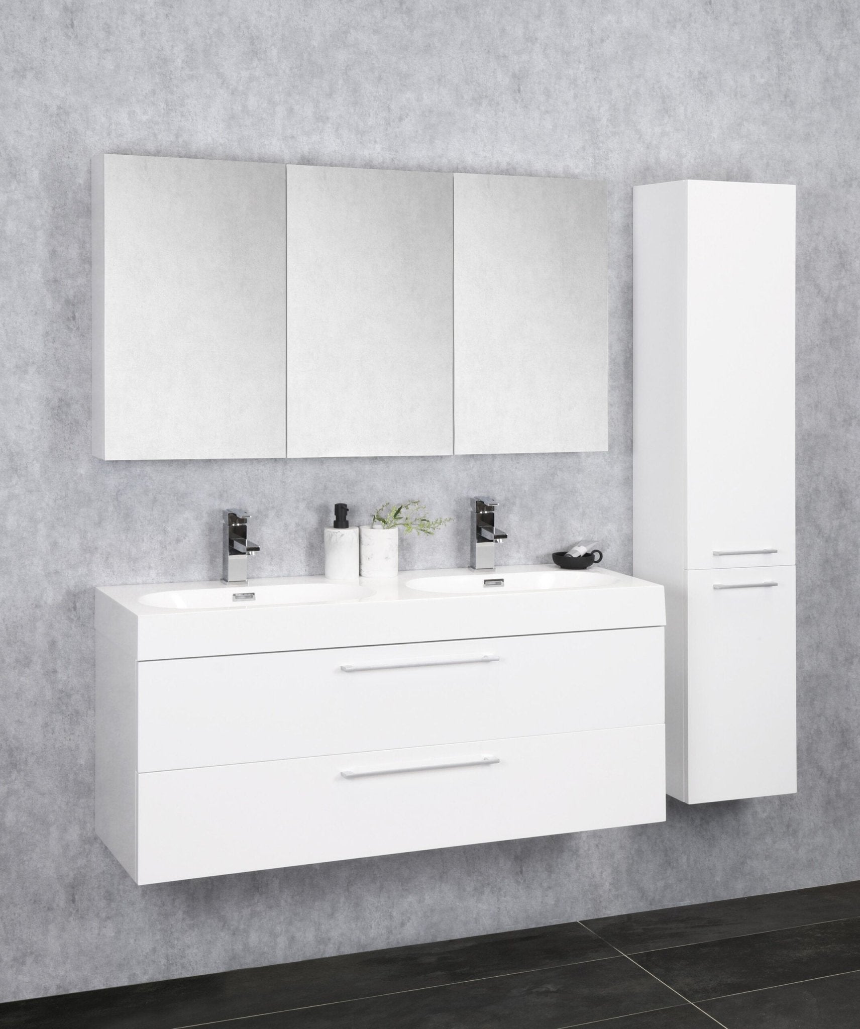 Differnz Somero onderkast 2 lades | hoogglans wit | 120 cm - Mozaiektegel.com