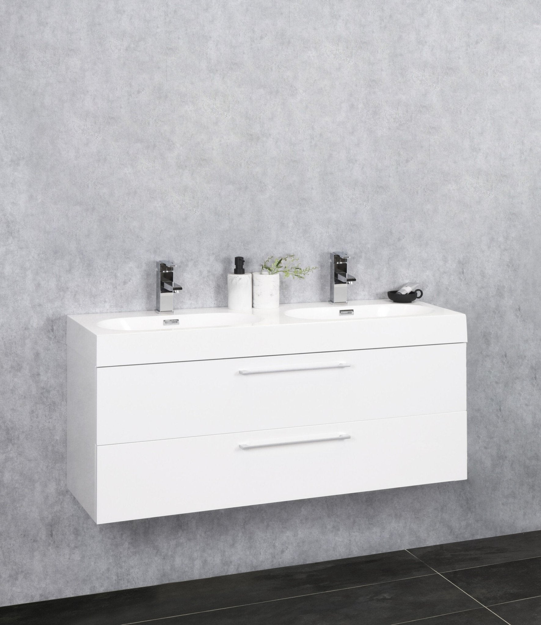 Differnz Somero onderkast 2 lades | hoogglans wit | 120 cm - Mozaiektegel.com