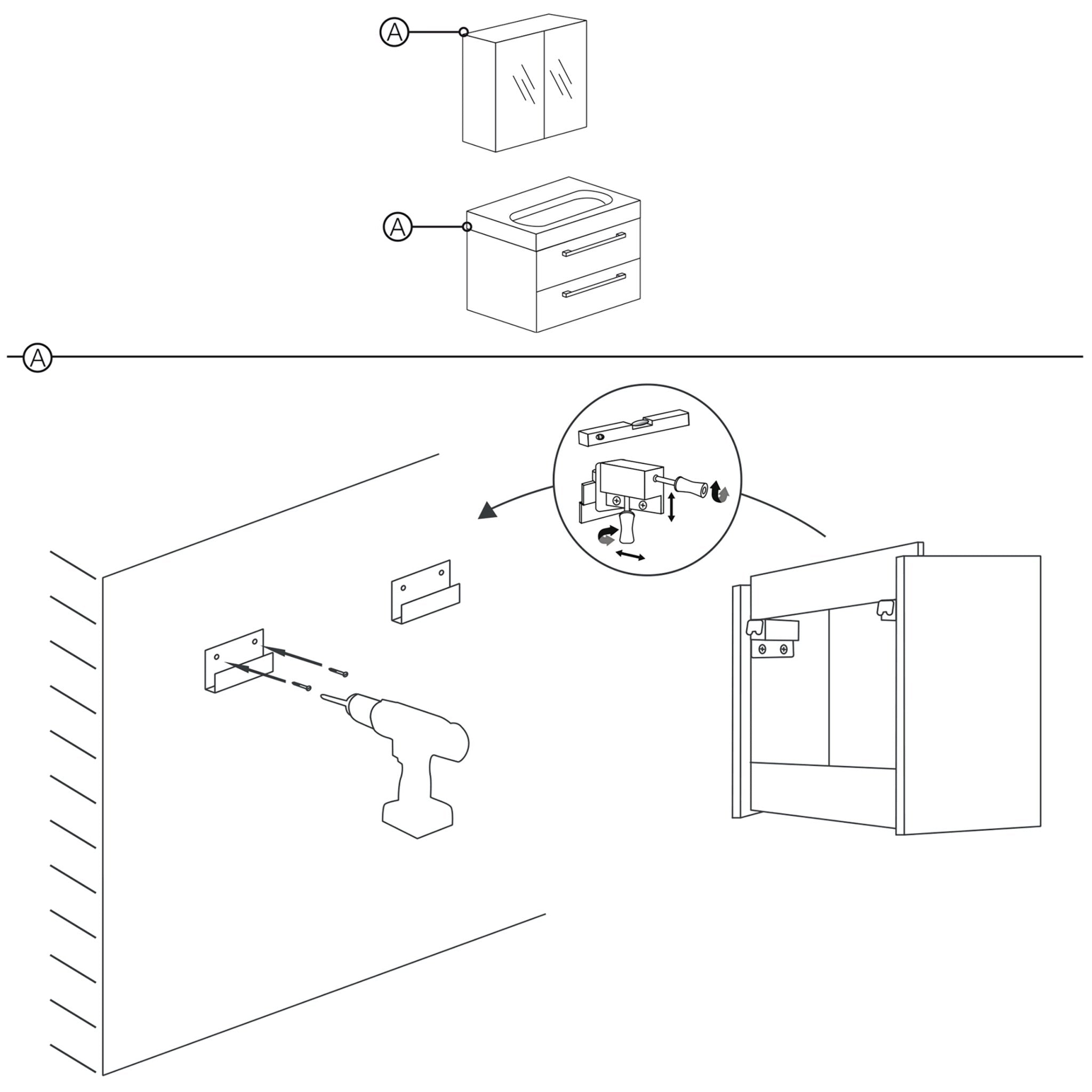 Differnz Somero spiegelkast | antraciet | 120 cm - Mozaiektegel.com