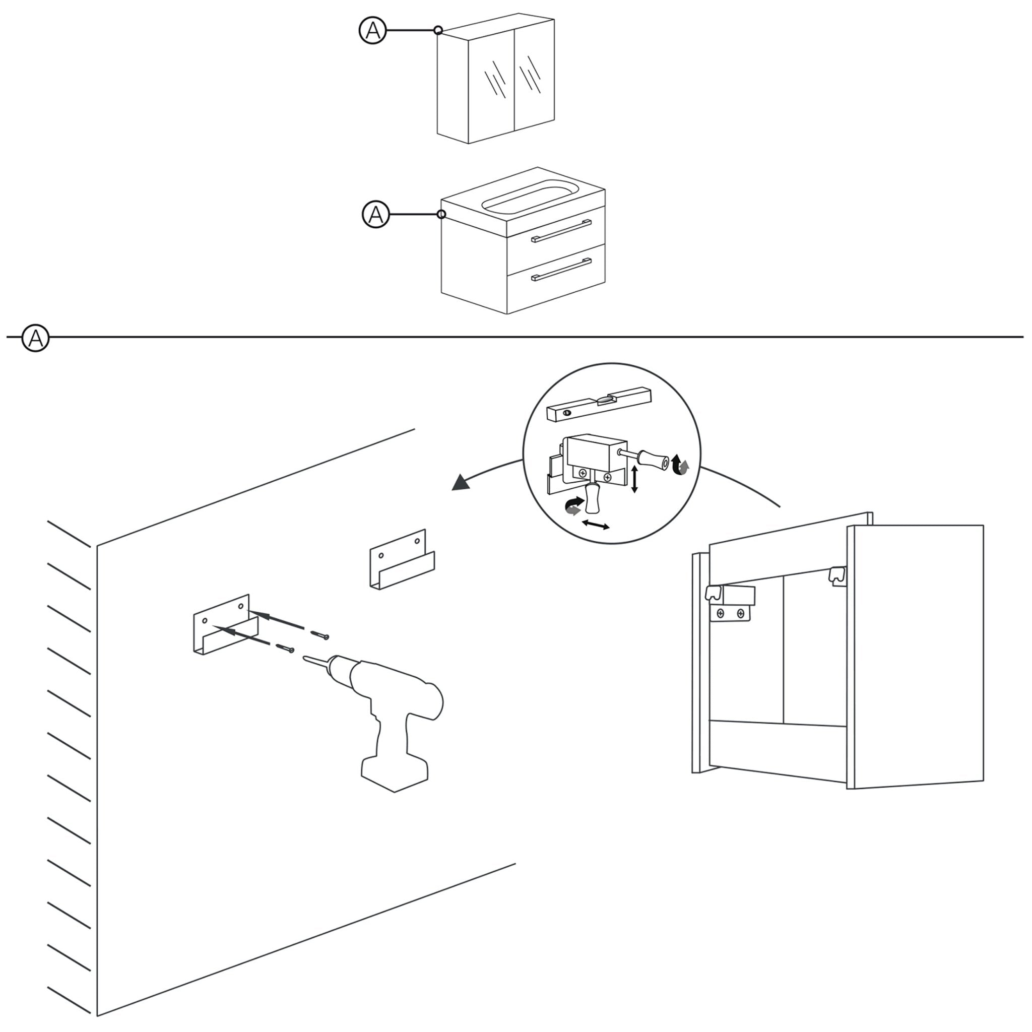 Differnz Somero spiegelkast | antraciet | 60 cm - Mozaiektegel.com