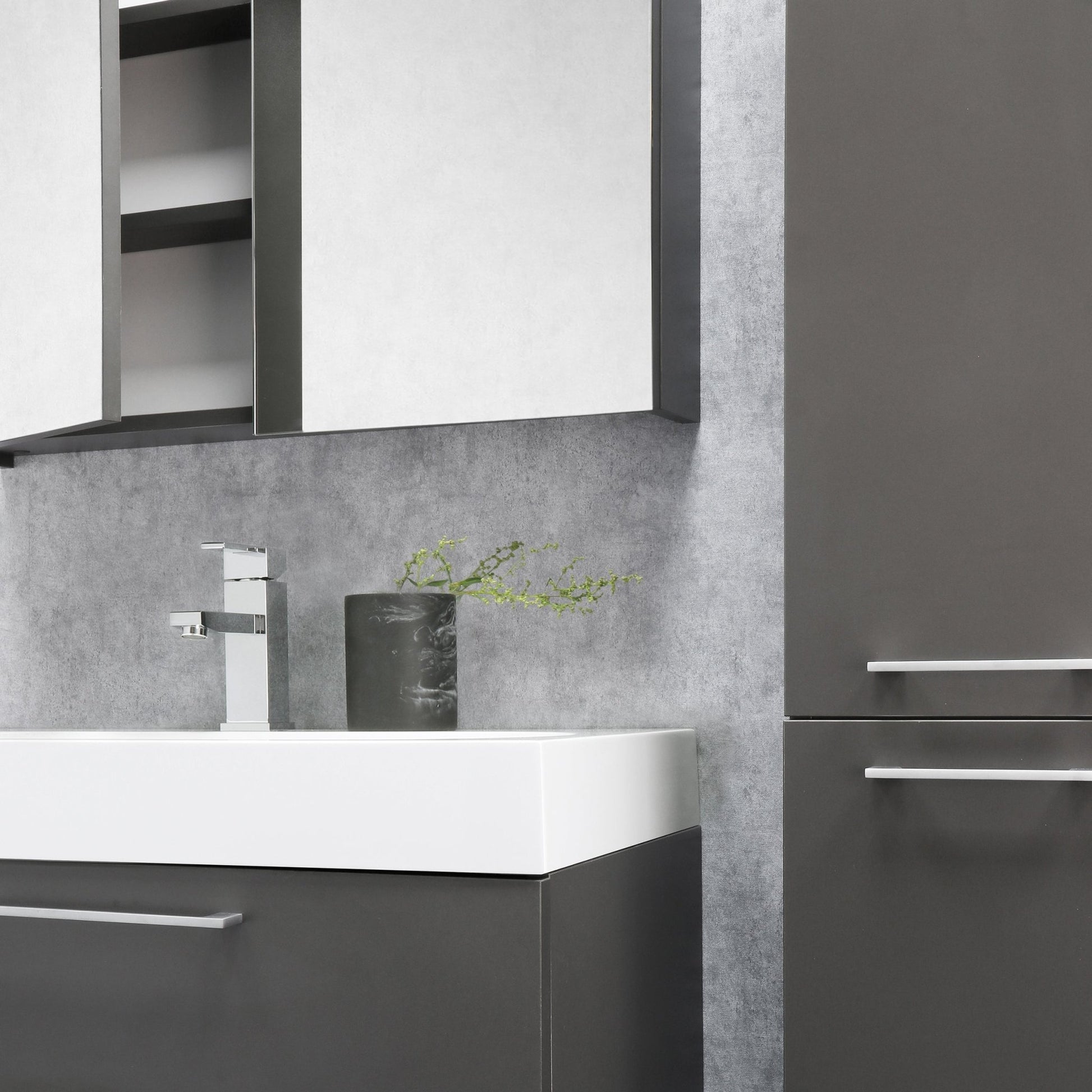 Differnz Somero spiegelkast | antraciet | 80 cm - Mozaiektegel.com