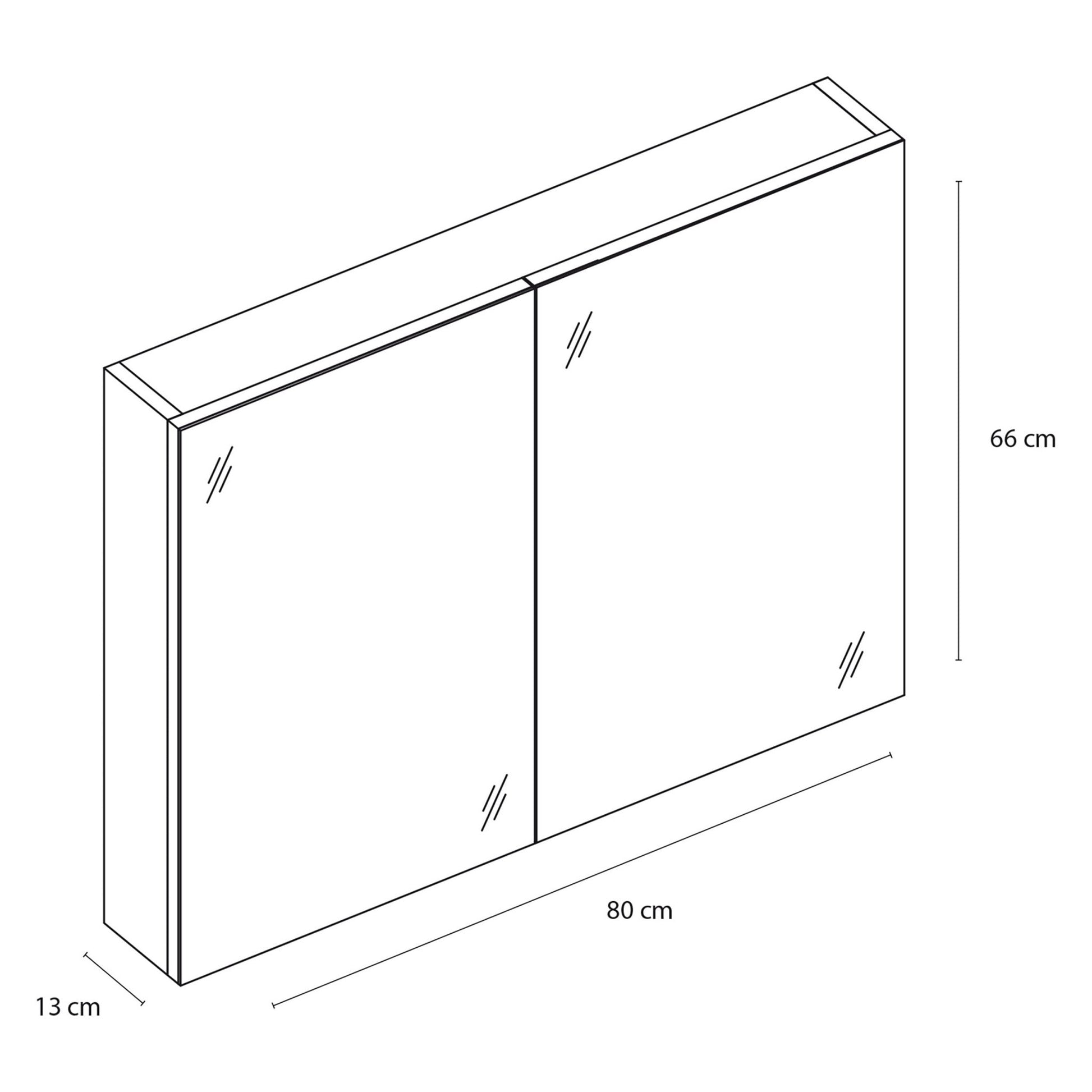 Differnz Somero spiegelkast | antraciet | 80 cm - Mozaiektegel.com