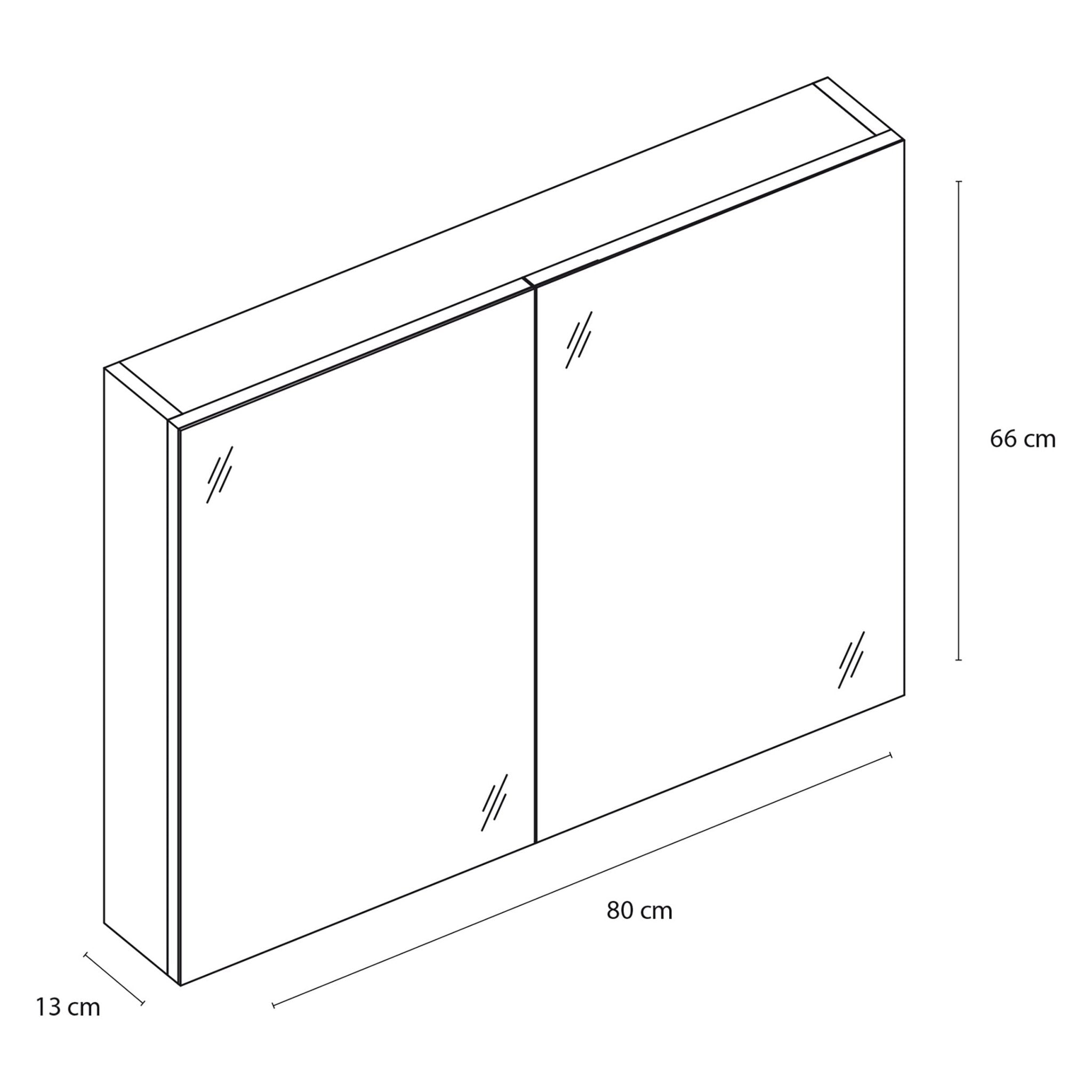 Differnz Somero spiegelkast | antraciet | 80 cm - Mozaiektegel.com