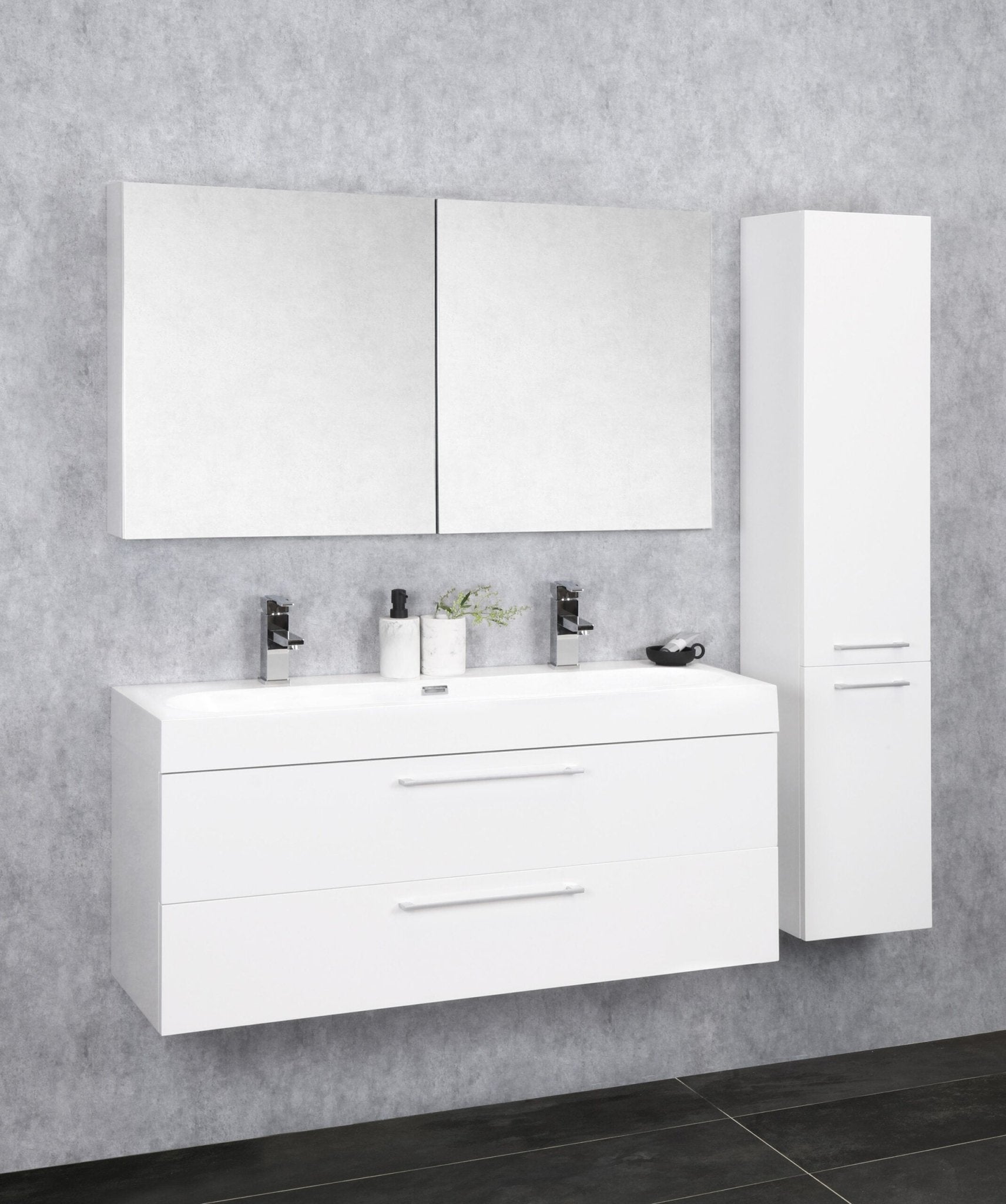 Differnz Somero spiegelkast | hoogglans wit | 100 cm - Mozaiektegel.com