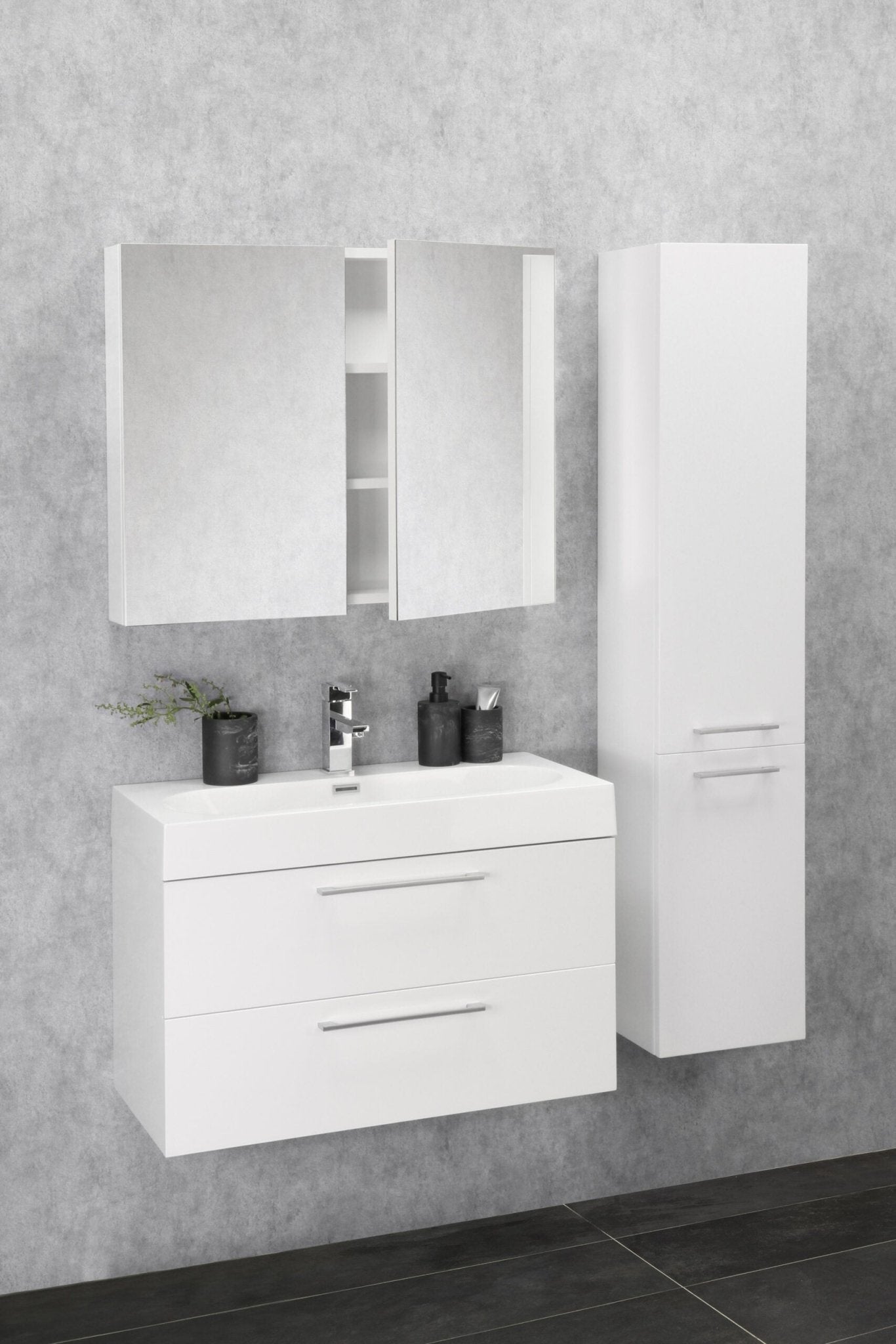 Differnz Somero spiegelkast | hoogglans wit | 60 cm - Mozaiektegel.com