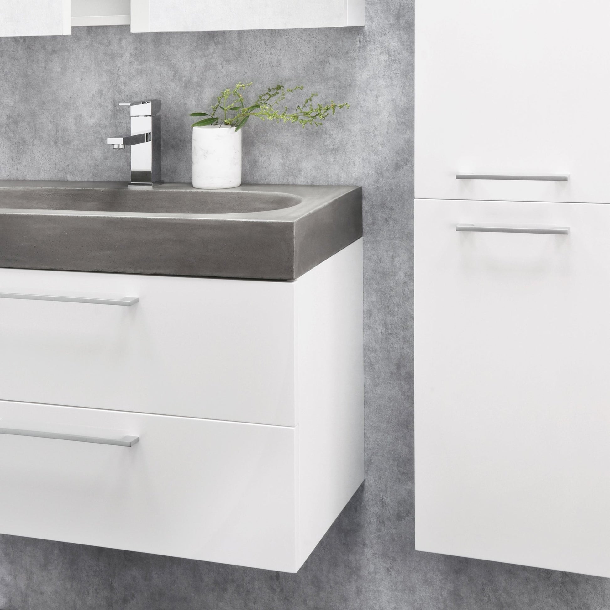 Differnz Somero wastafel 1 kraangat | beton | 60 cm - Mozaiektegel.com