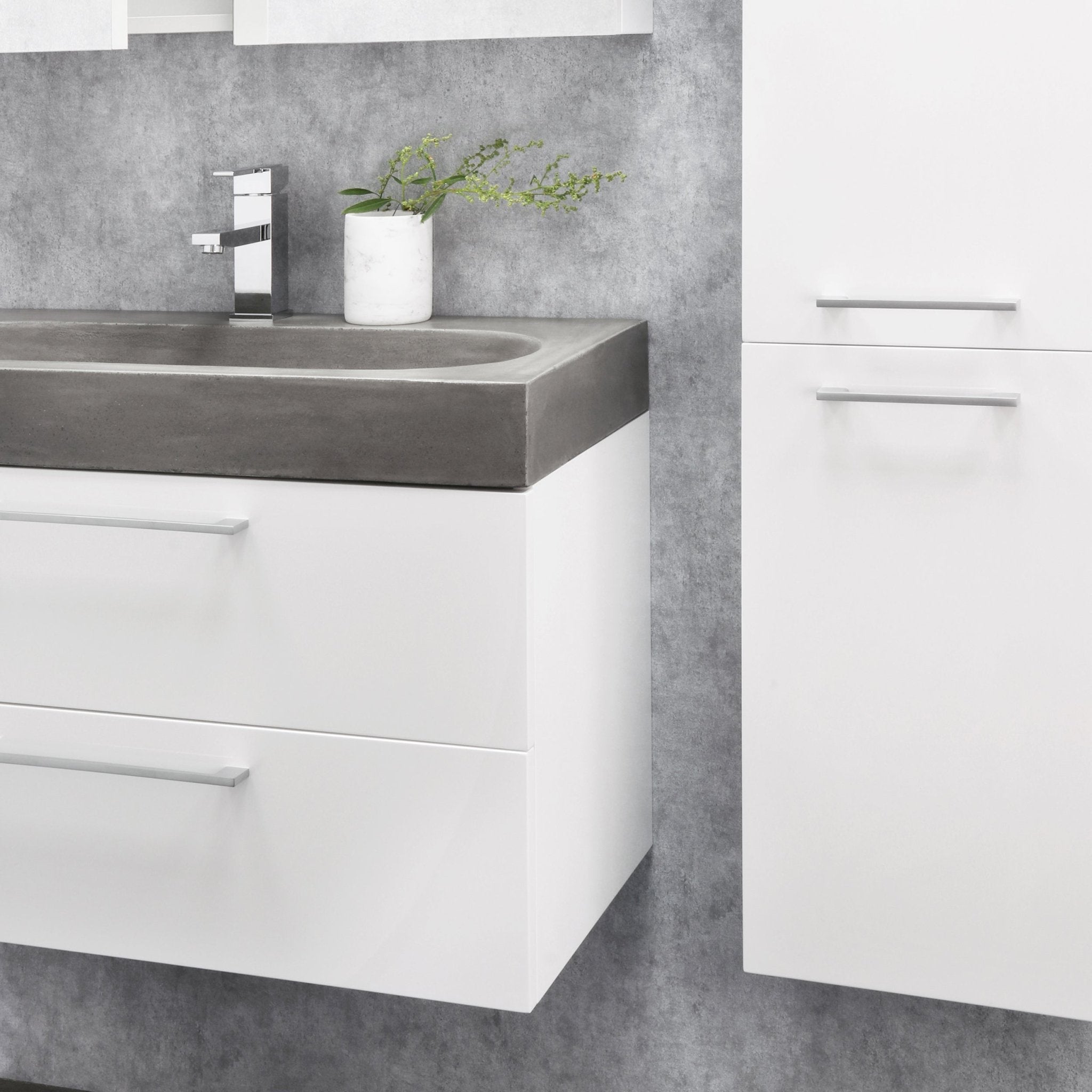 Differnz Somero wastafel 1 kraangat | beton | 80 cm - Mozaiektegel.com