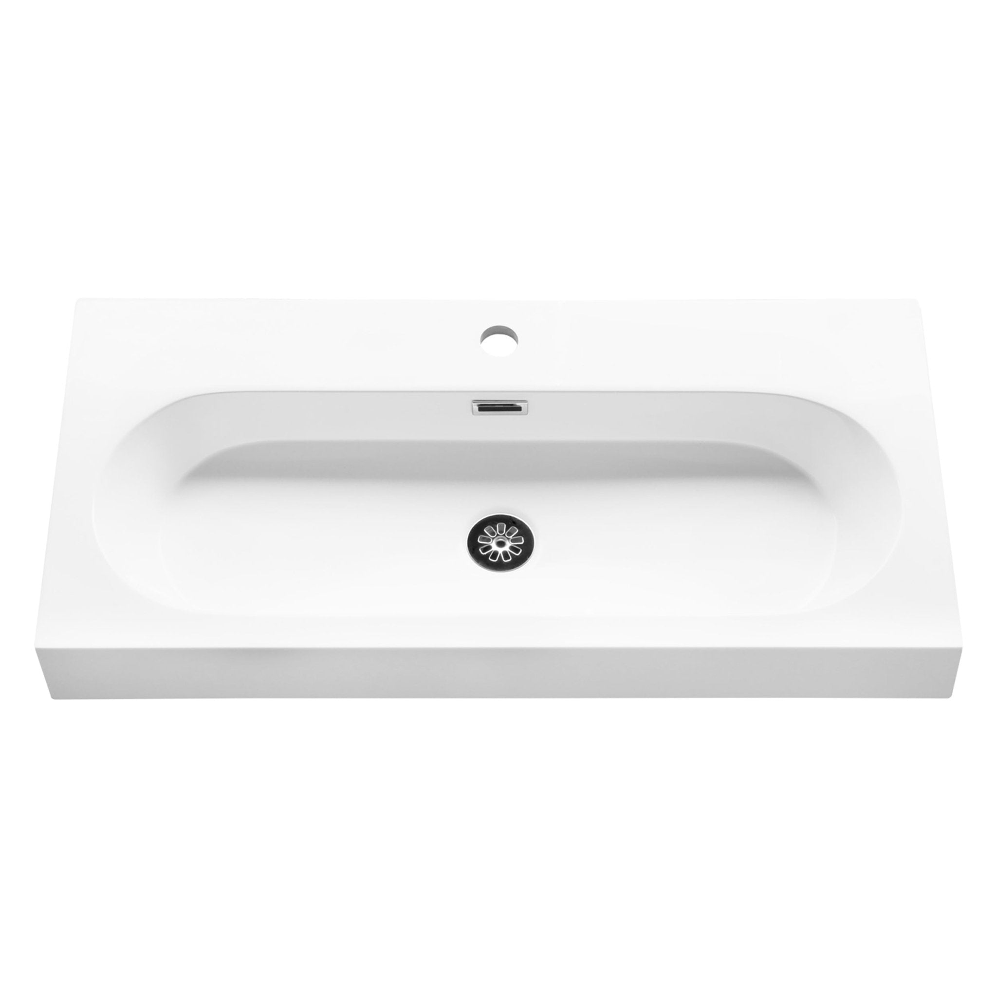 Differnz Somero wastafel 1 kraangat | wit | 80 cm - Mozaiektegel.com