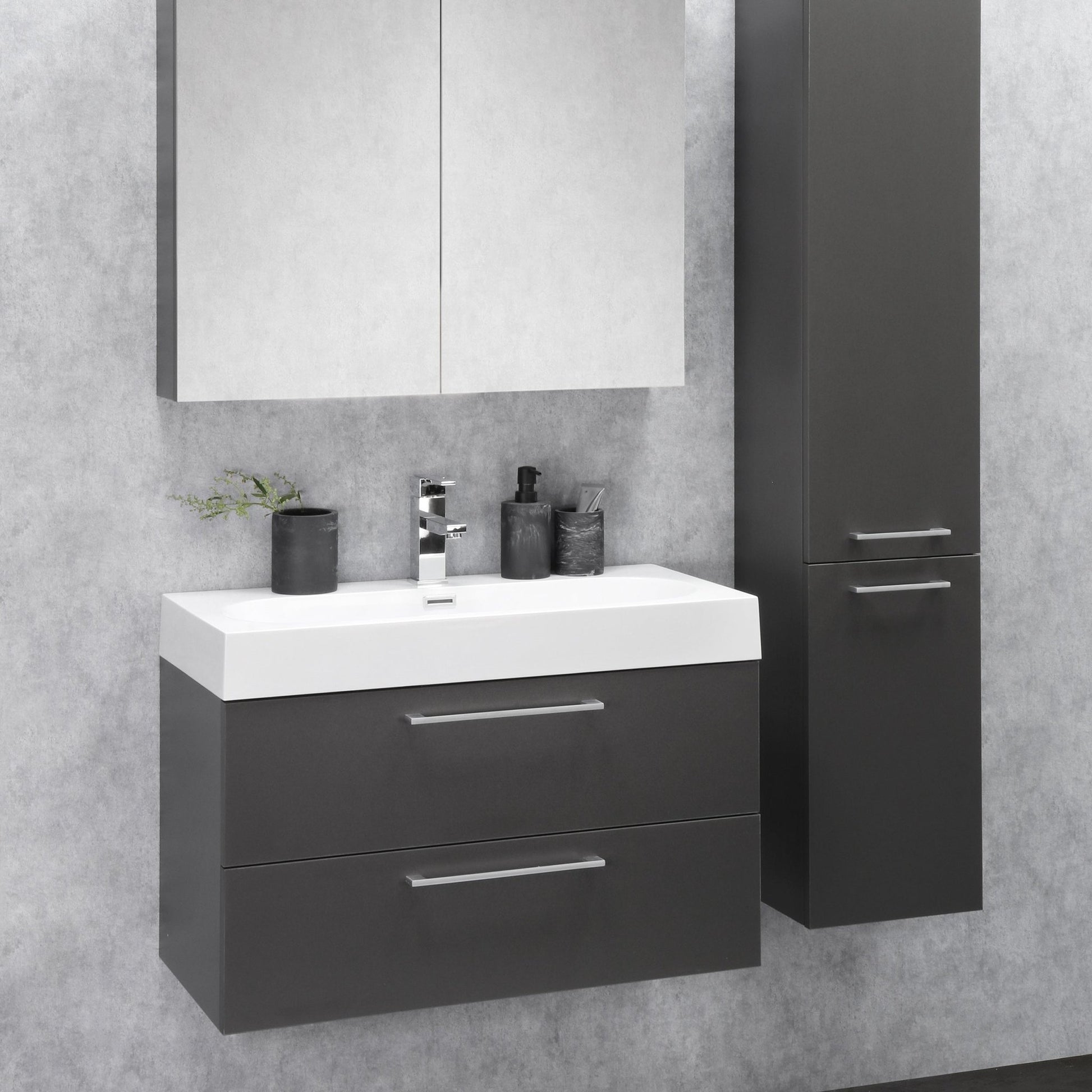 Differnz Somero wastafel 1 kraangat | wit | 80 cm - Mozaiektegel.com