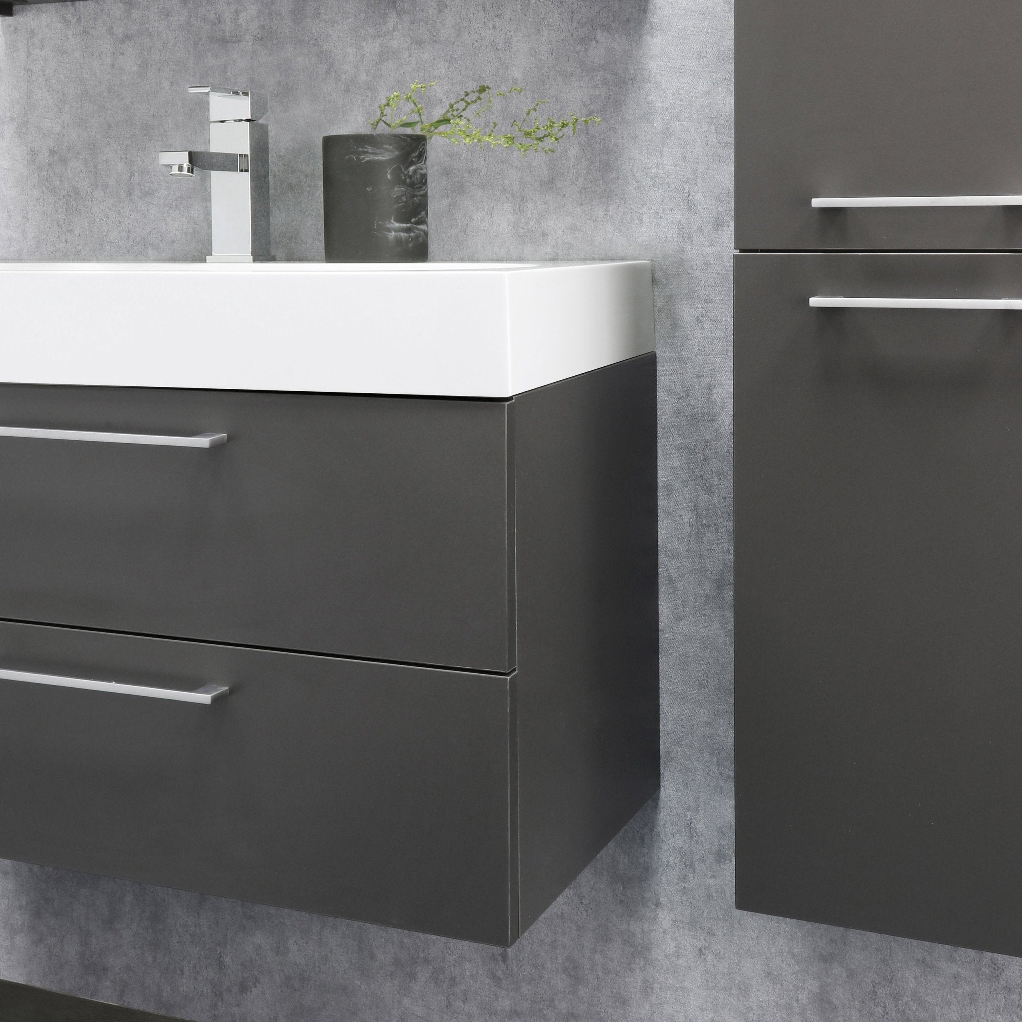 Differnz Somero wastafel 1 kraangat | wit | 80 cm - Mozaiektegel.com