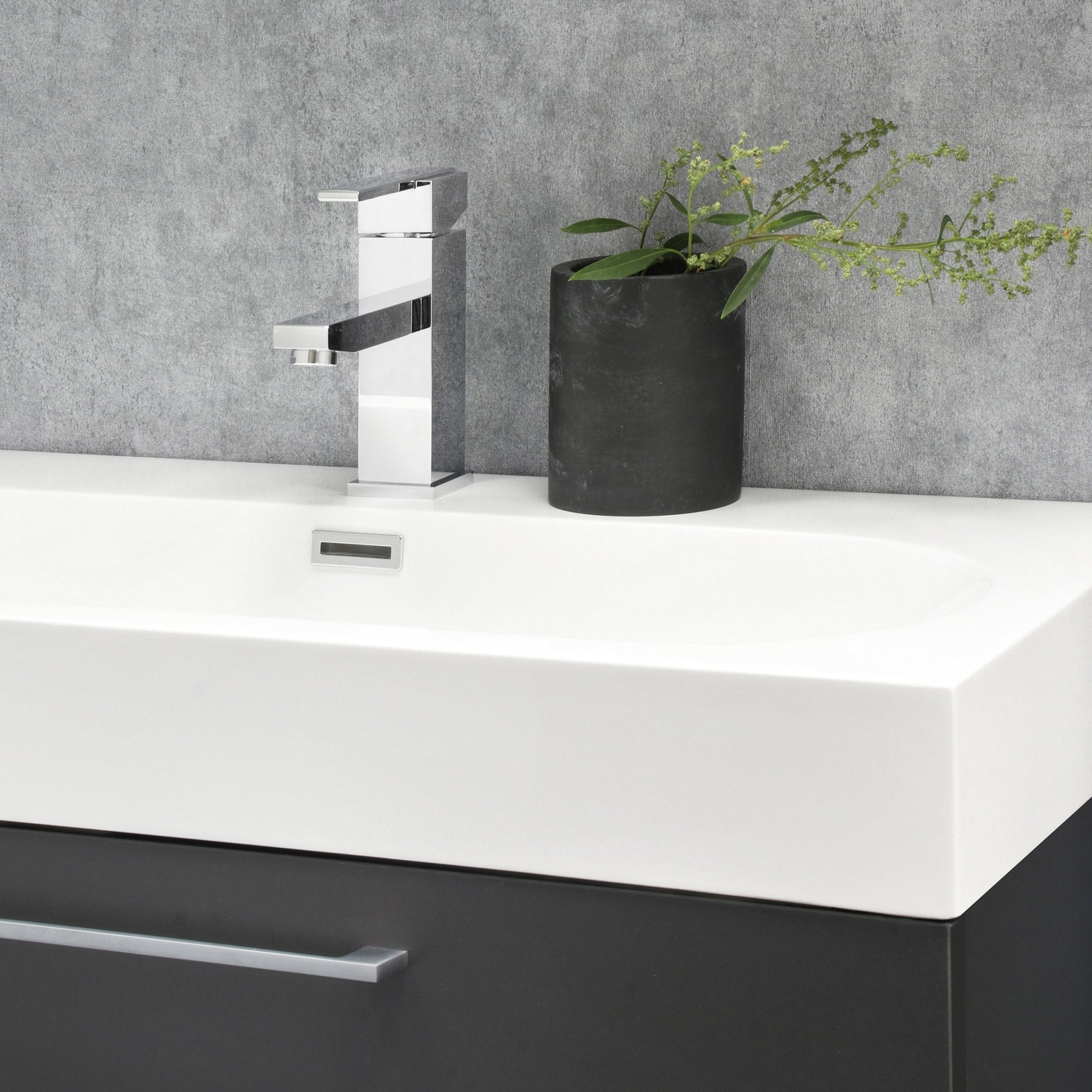 Differnz Somero wastafel 1 kraangat | wit | 80 cm - Mozaiektegel.com