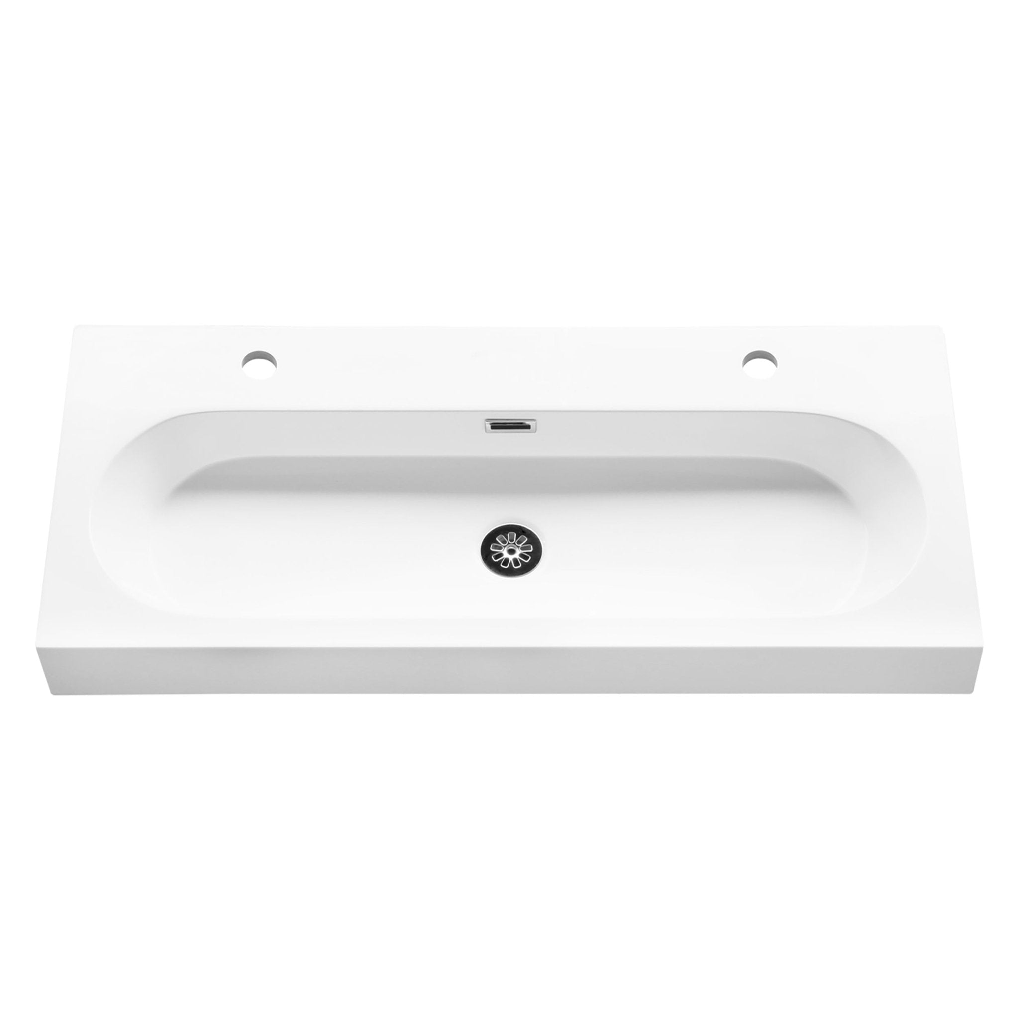 Differnz Somero wastafel 2 kraangaten | wit | 100 cm - Mozaiektegel.com