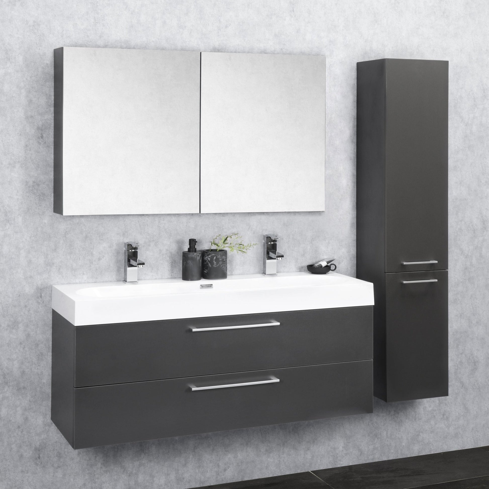 Differnz Somero wastafel 2 kraangaten | wit | 100 cm - Mozaiektegel.com