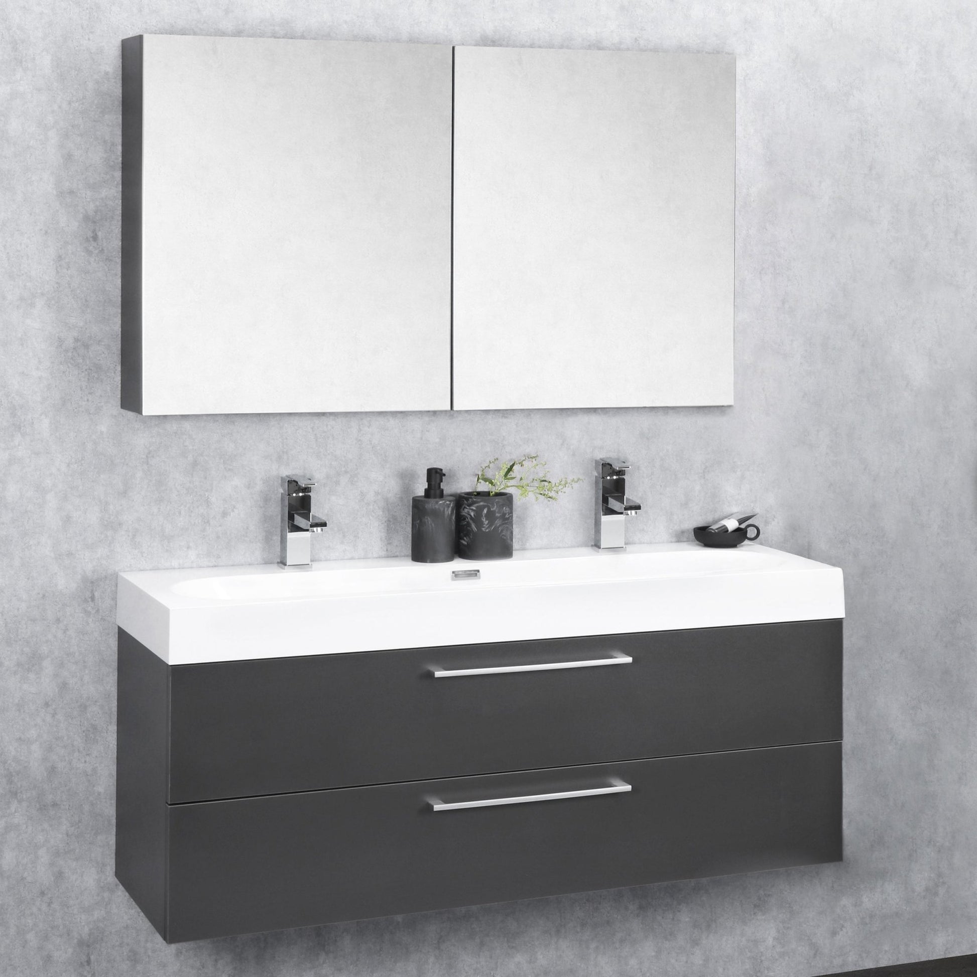 Differnz Somero wastafel 2 kraangaten | wit | 100 cm - Mozaiektegel.com