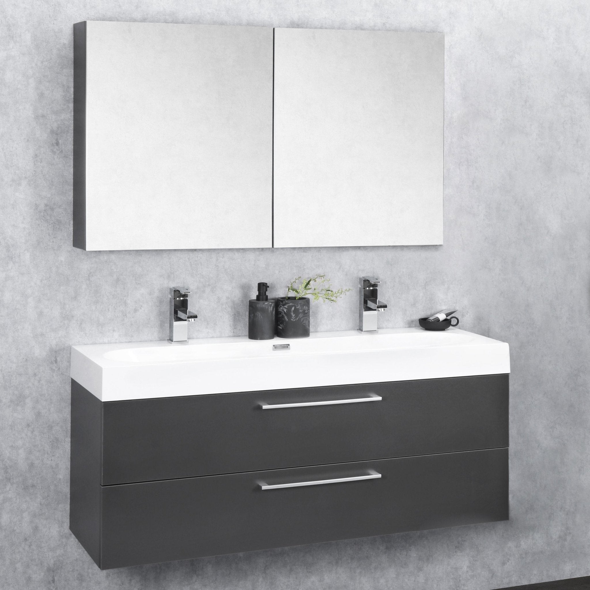 Differnz Somero wastafel 2 kraangaten | wit | 100 cm - Mozaiektegel.com