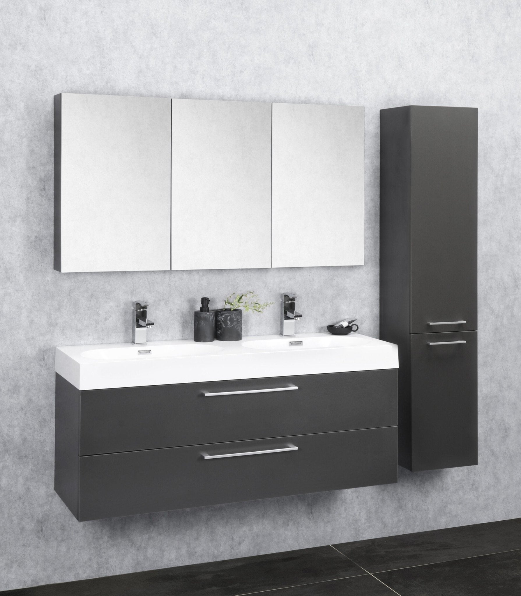 Differnz Somero wastafel 2 kraangaten | wit | 120 cm