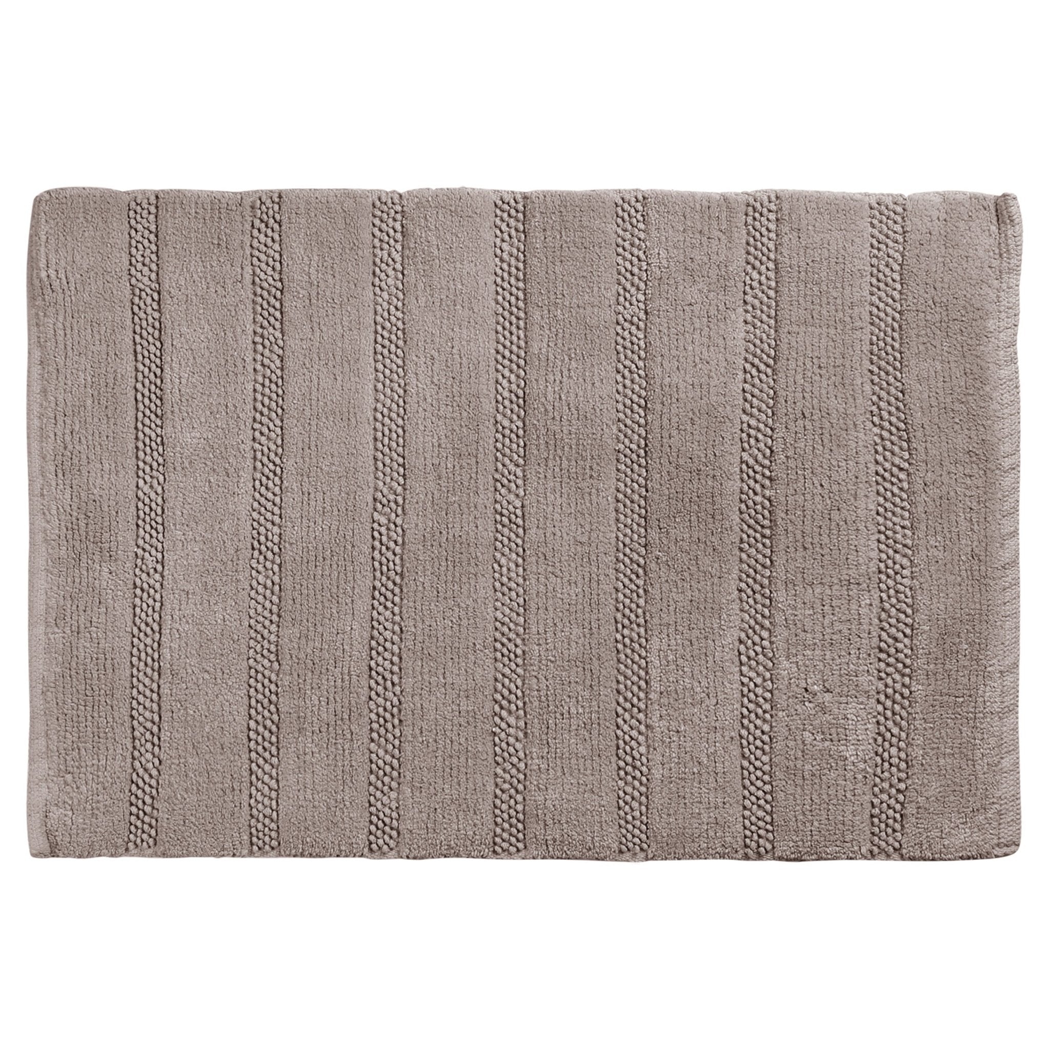 Differnz Stripes badmat 100% katoen - geschikt voor vloerverwarming - 45 x 75 cm - taupe - Mozaiektegel.com