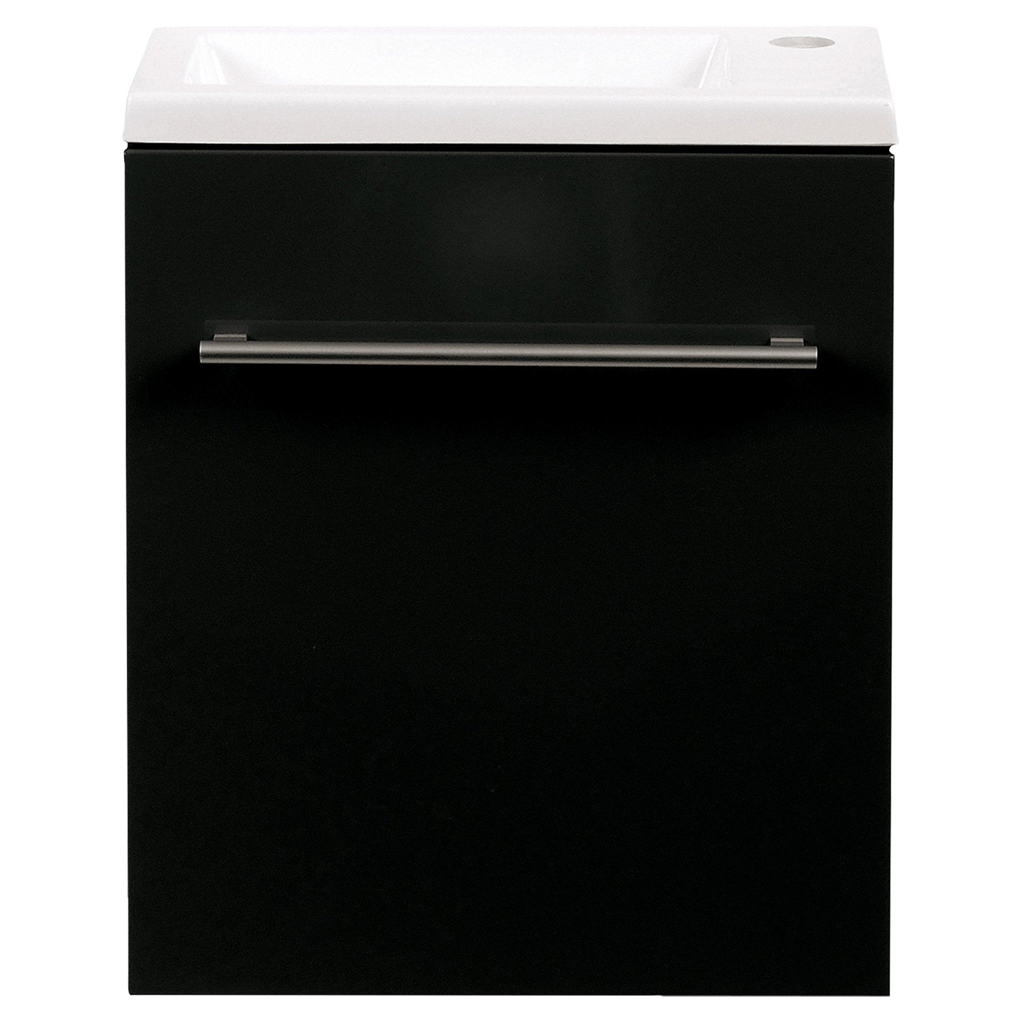 Differnz Tight onderkast met wastafel | zwart | 40 x 22 x 48 cm - Mozaiektegel.com