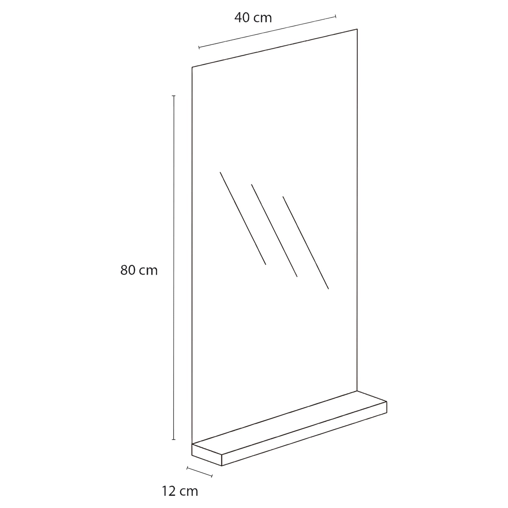 Differnz Tight spiegel met planchet | wit | 80 x 40 x 12 cm - Mozaiektegel.com