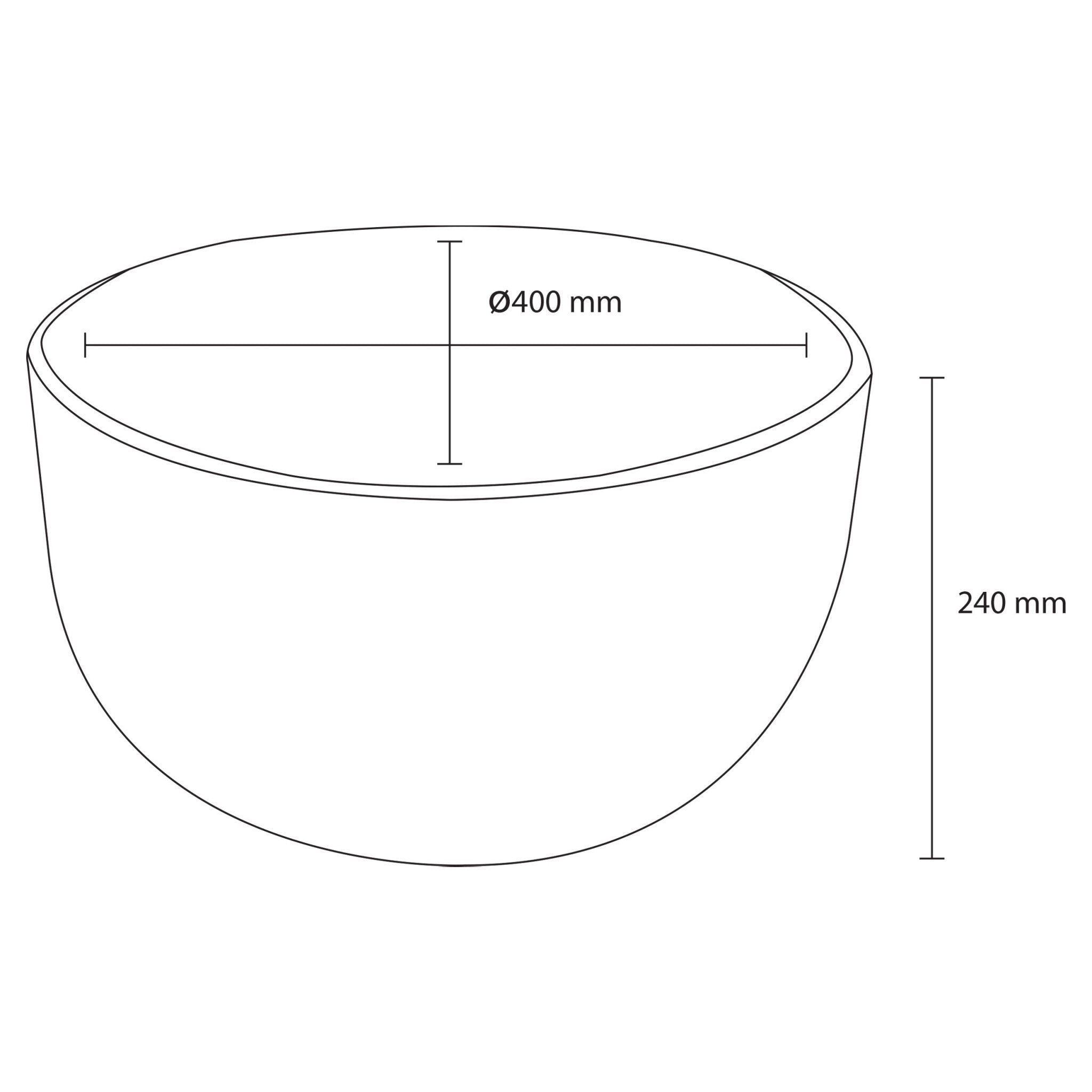 Differnz Tulip waskom opbouw - keramiek | mat donkergrijs | Ø 40 x 24 cm - Mozaiektegel.com