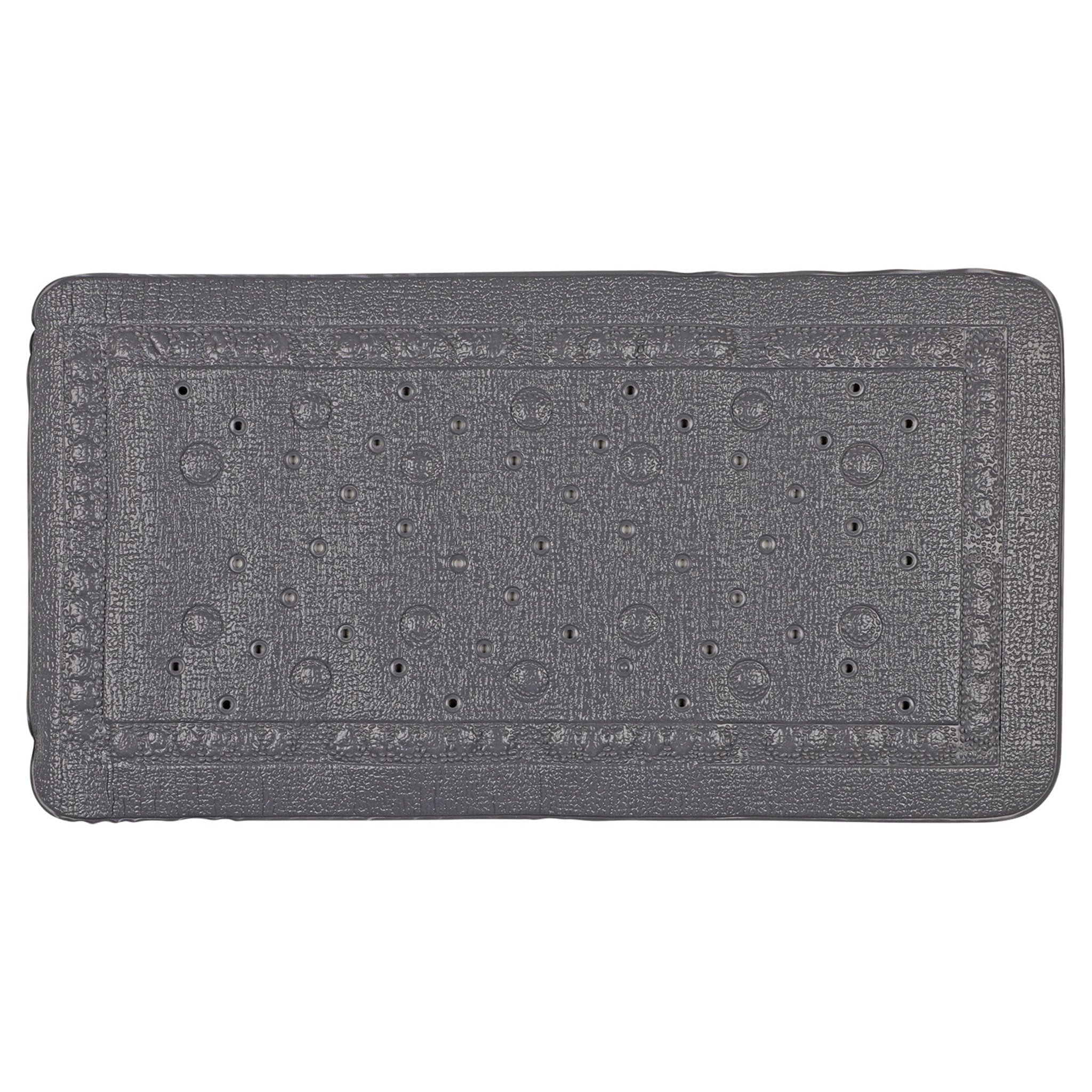 Differnz Tutus inlegmat bad - 100% PVC - anti - slip laag - 68 x 36 cm - antraciet - Mozaiektegel.com