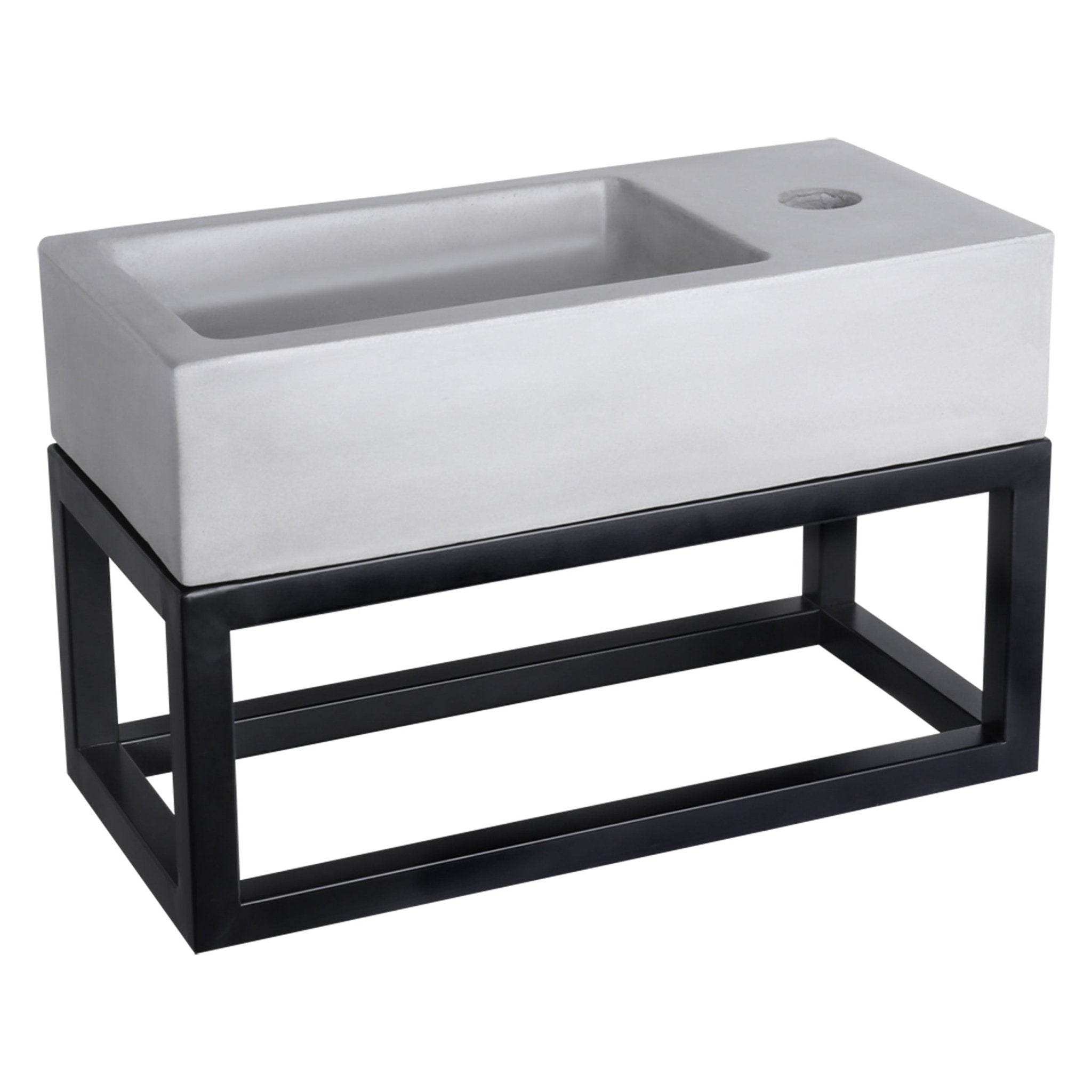 Differnz Wasbak Ravo fontein beton - 38.5 x 18.5 x 9 cm - lichtgrijs - Mozaiektegel.com