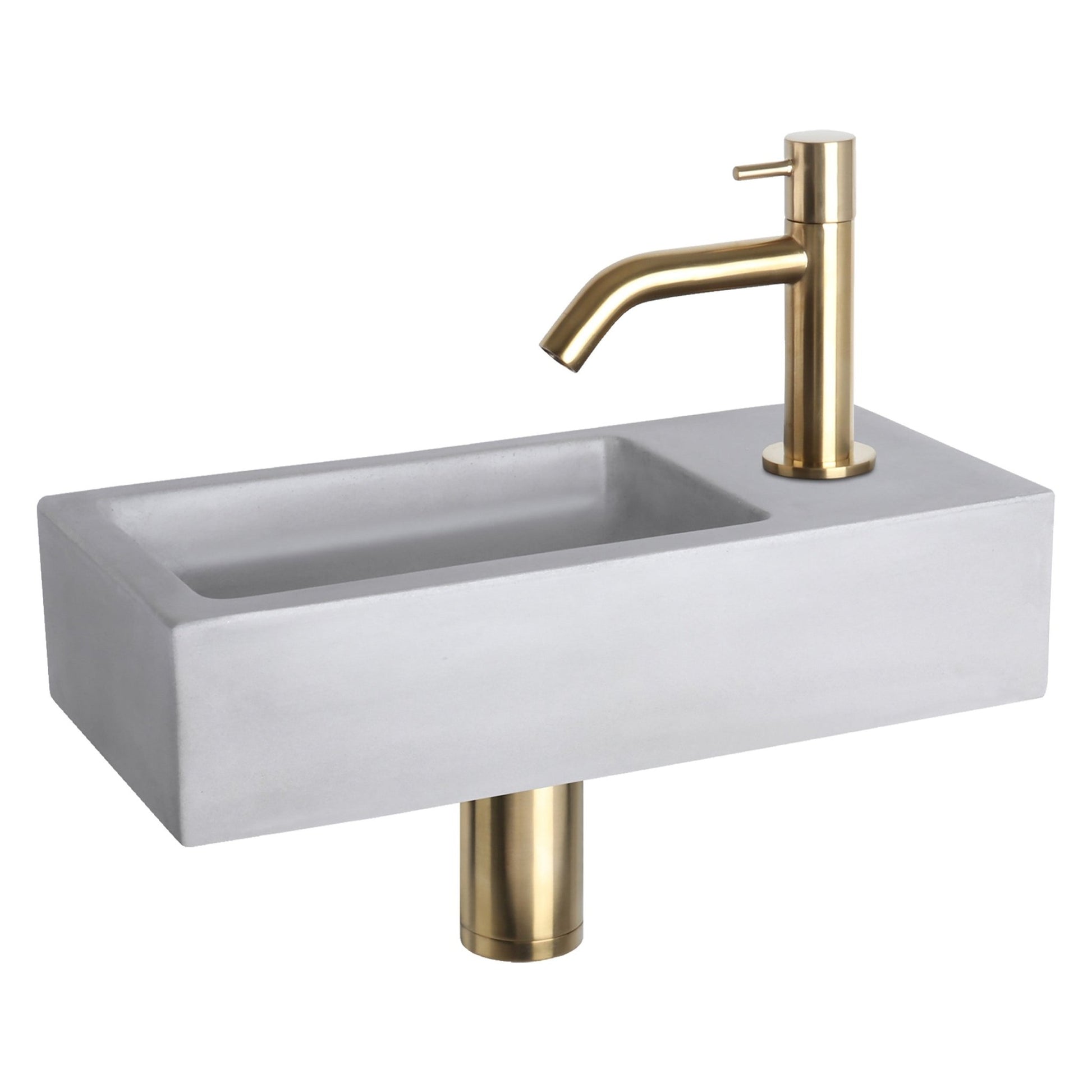 Differnz Wasbak Ravo fontein beton - 38.5 x 18.5 x 9 cm - lichtgrijs - Mozaiektegel.com