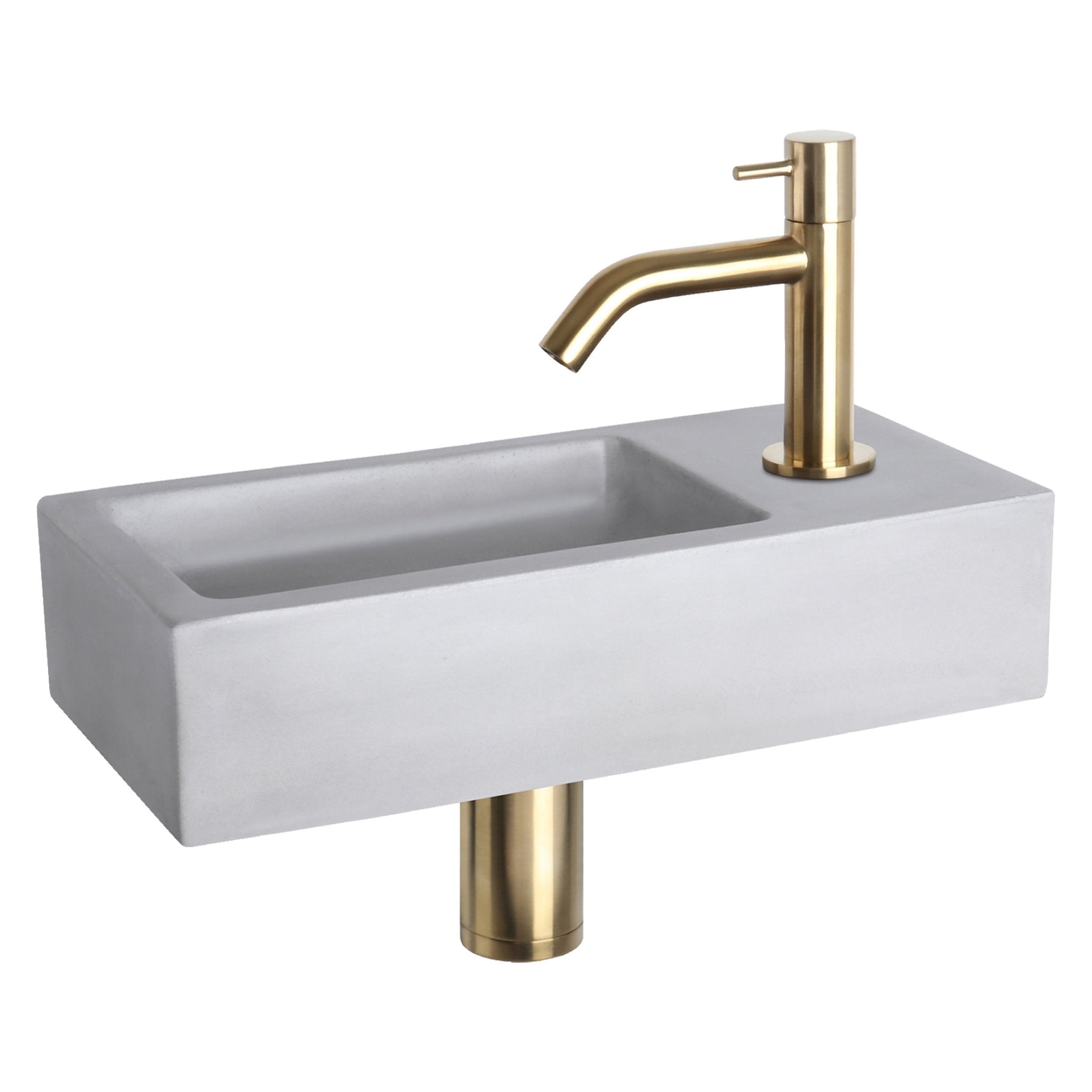 Differnz Wasbak Ravo fontein beton - 38.5 x 18.5 x 9 cm - lichtgrijs - Mozaiektegel.com