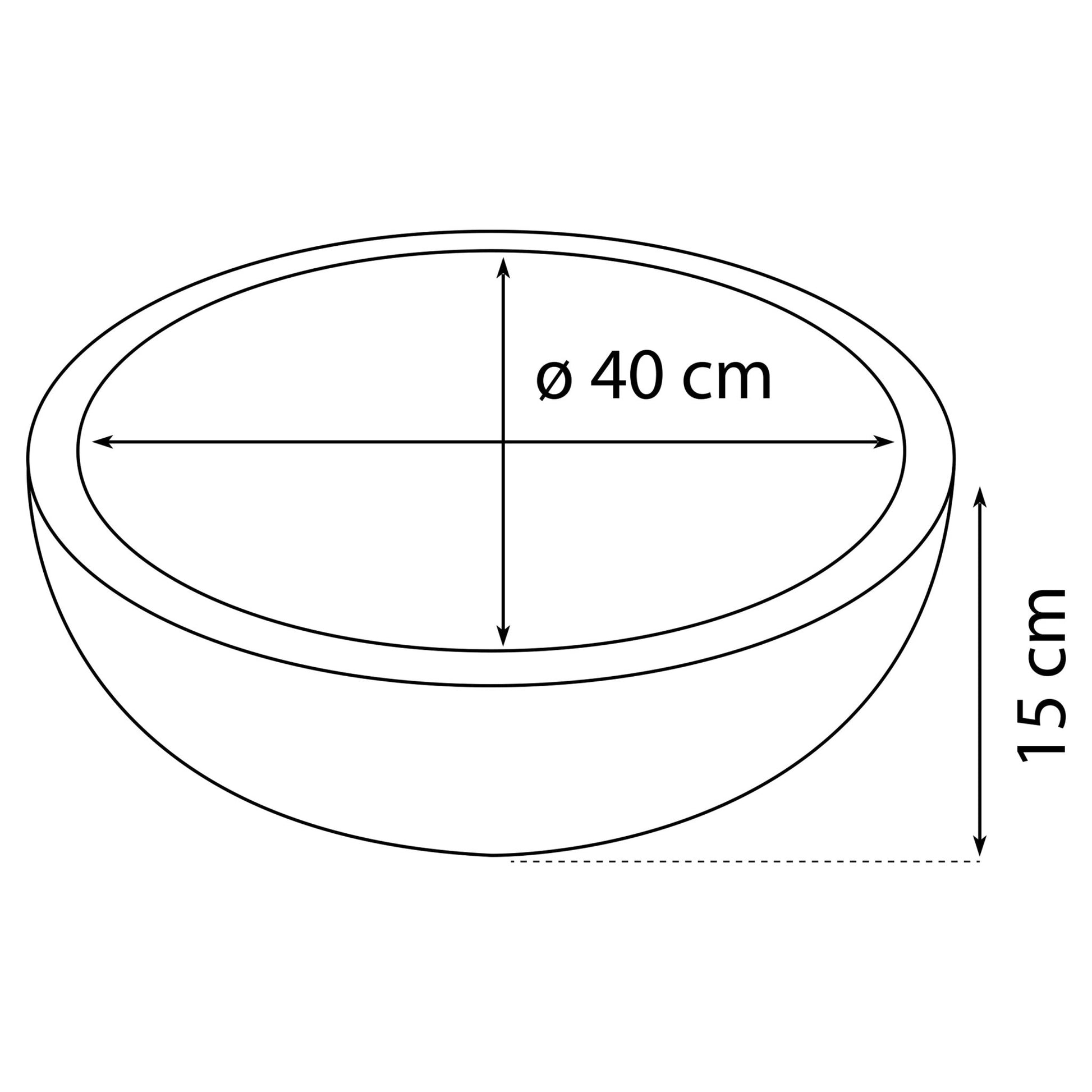 Differnz waskom limestone | antraciet | Ø 40 x 15 cm - Mozaiektegel.com