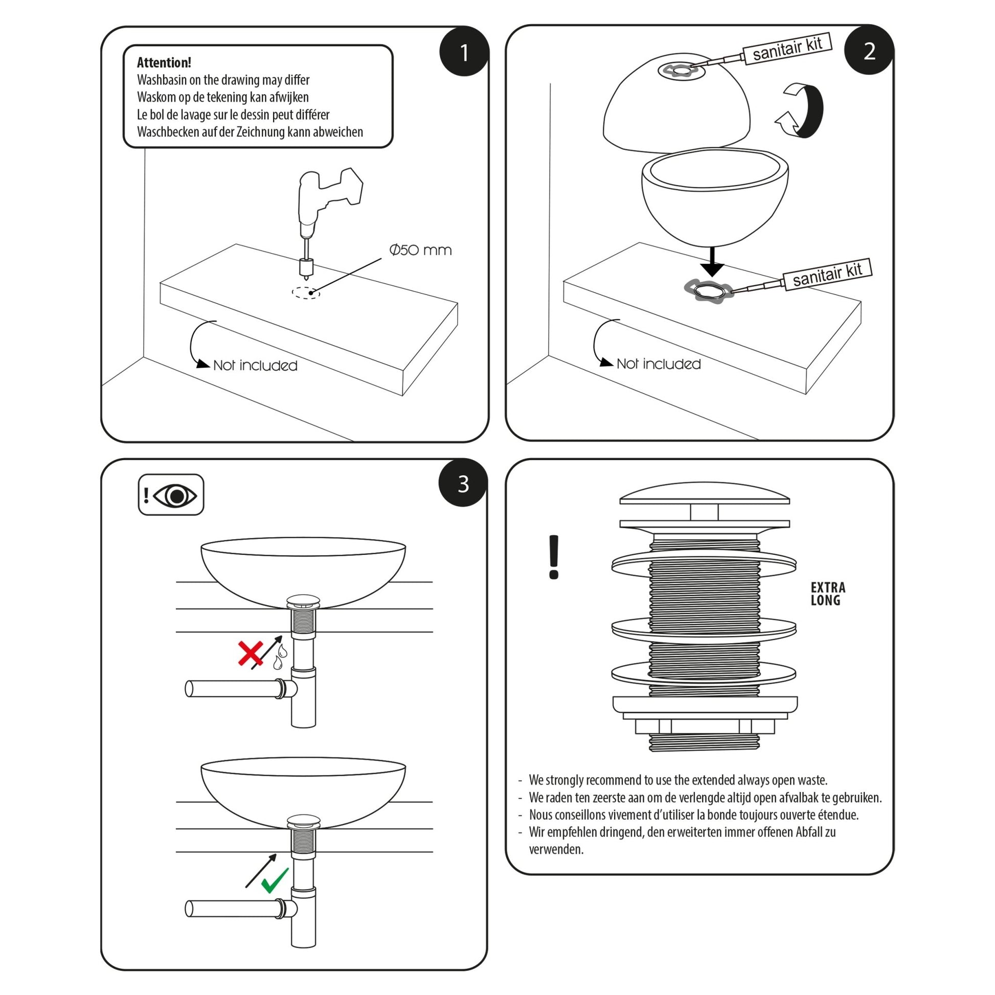 Differnz waskom riviersteen | Ø 25 cm - Mozaiektegel.com