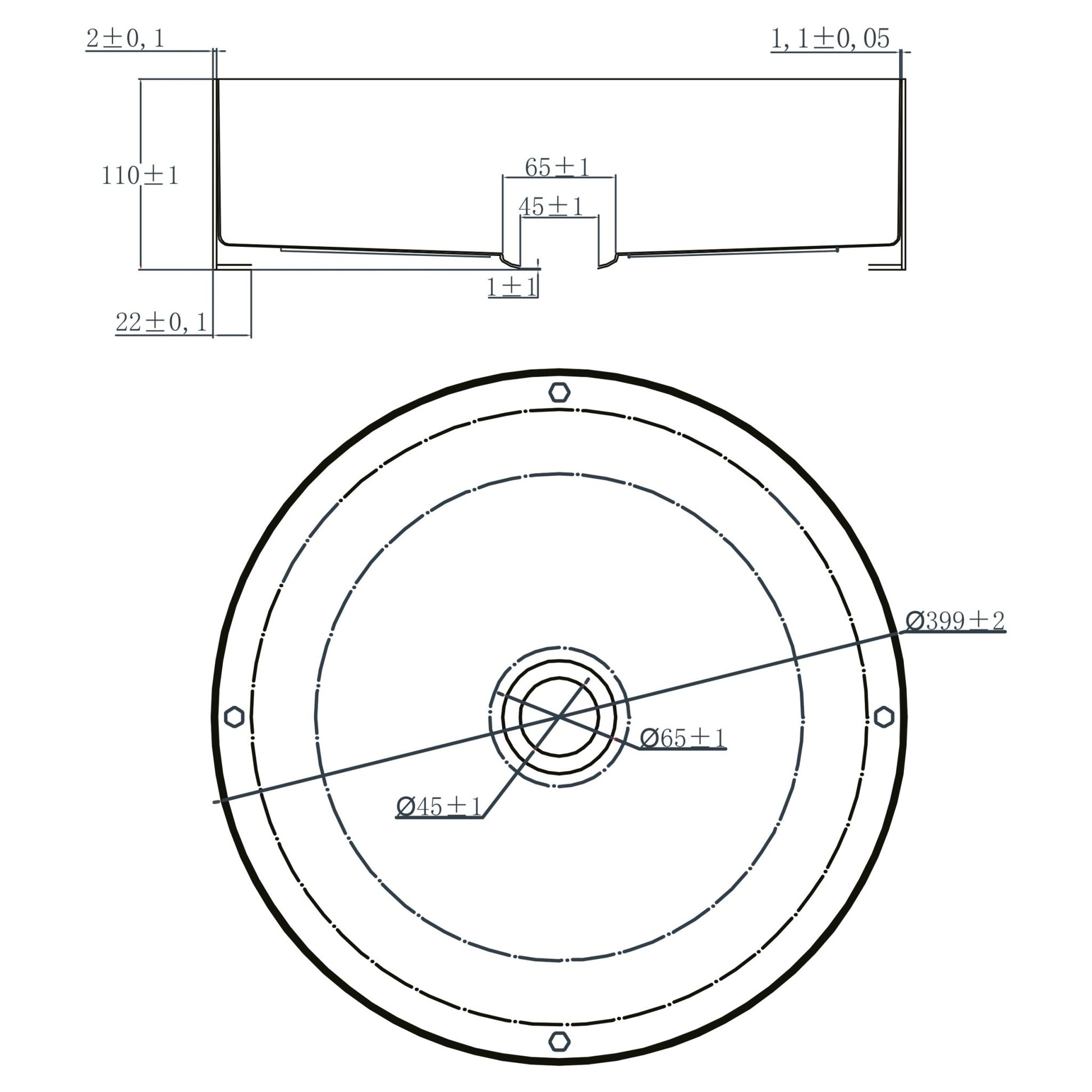 Differnz waskom RVS | mat chroom | Ø 40 x 11 cm - Mozaiektegel.com