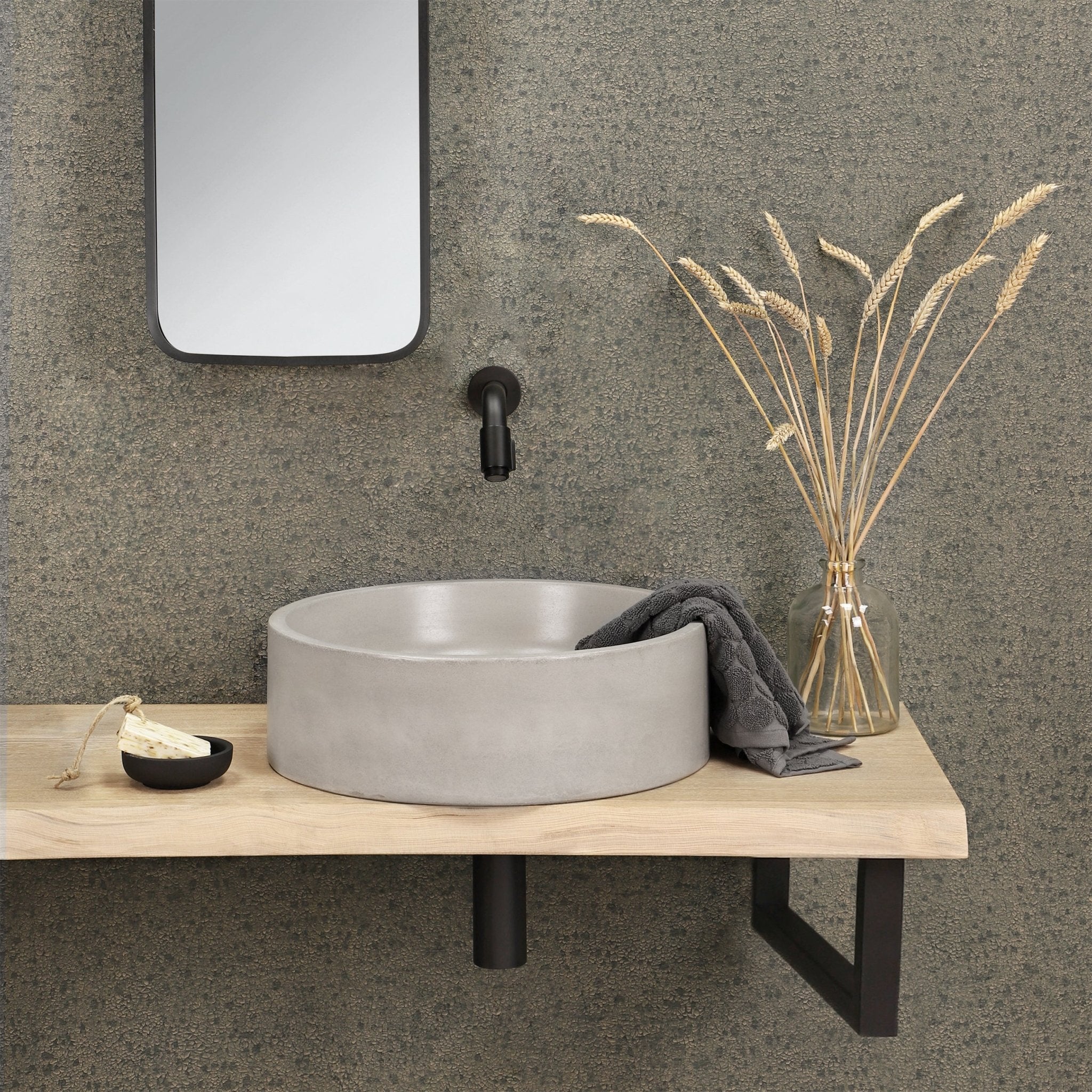 Differnz wastafel sifon design | mat zwart | 300mm - Mozaiektegel.com