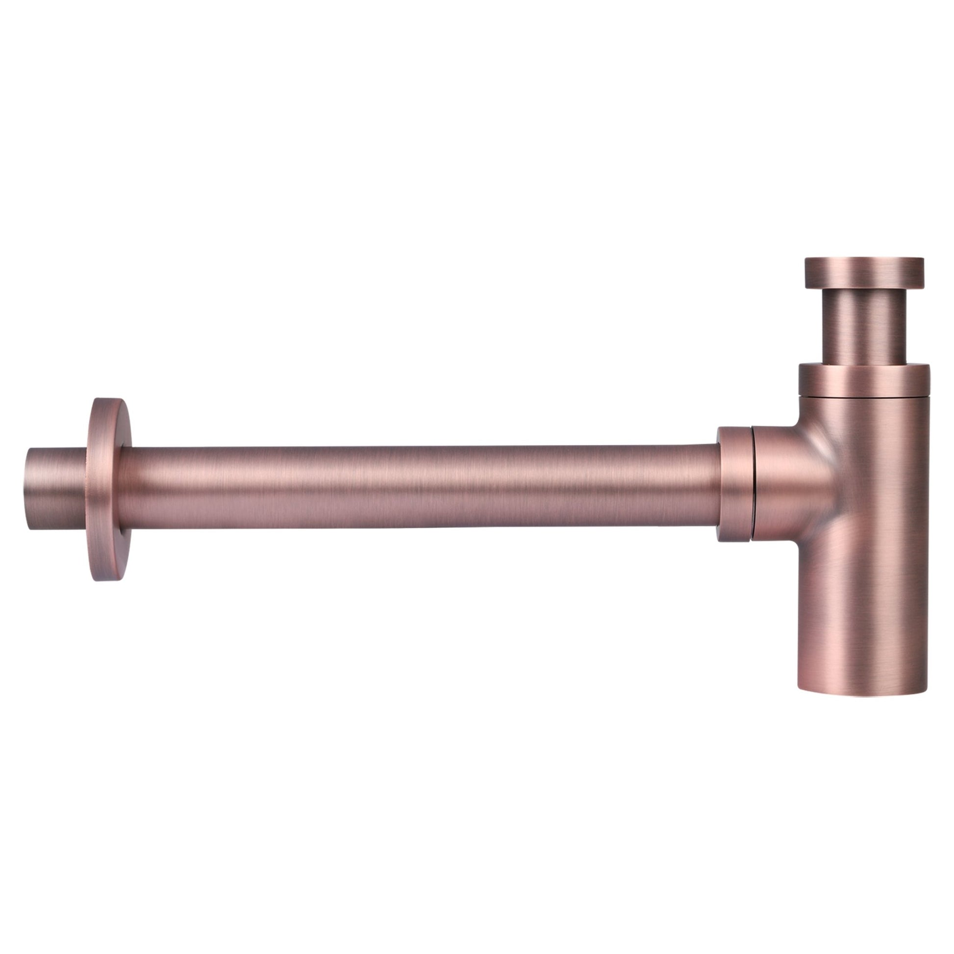 Differnz wastafel sifon design | rood koper | 300mm - Mozaiektegel.com