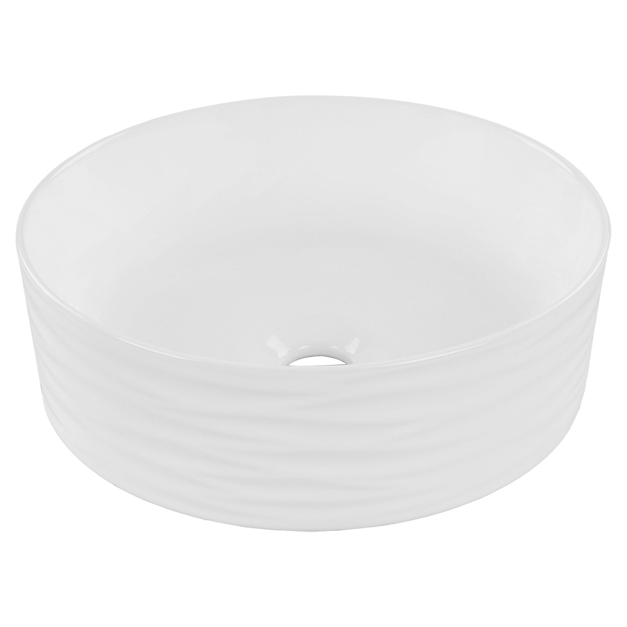 Differnz Wave waskom keramiek | wit | Ø 37 x 12 cm - Mozaiektegel.com