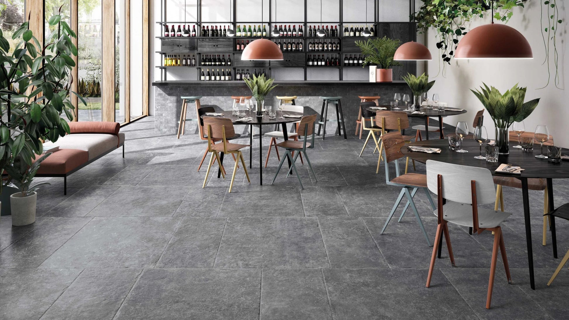 Emil Chateau EFL4 Vloertegel 800X800 Noir 9,5mm Mat Ret.R10 - Mozaiektegel.com