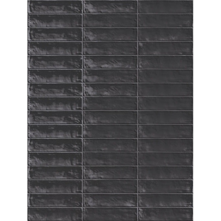 Emil Total Brick EH6G Wandtegel Brick 060X240 Antracite 9,5mm Glans - Mozaiektegel.com