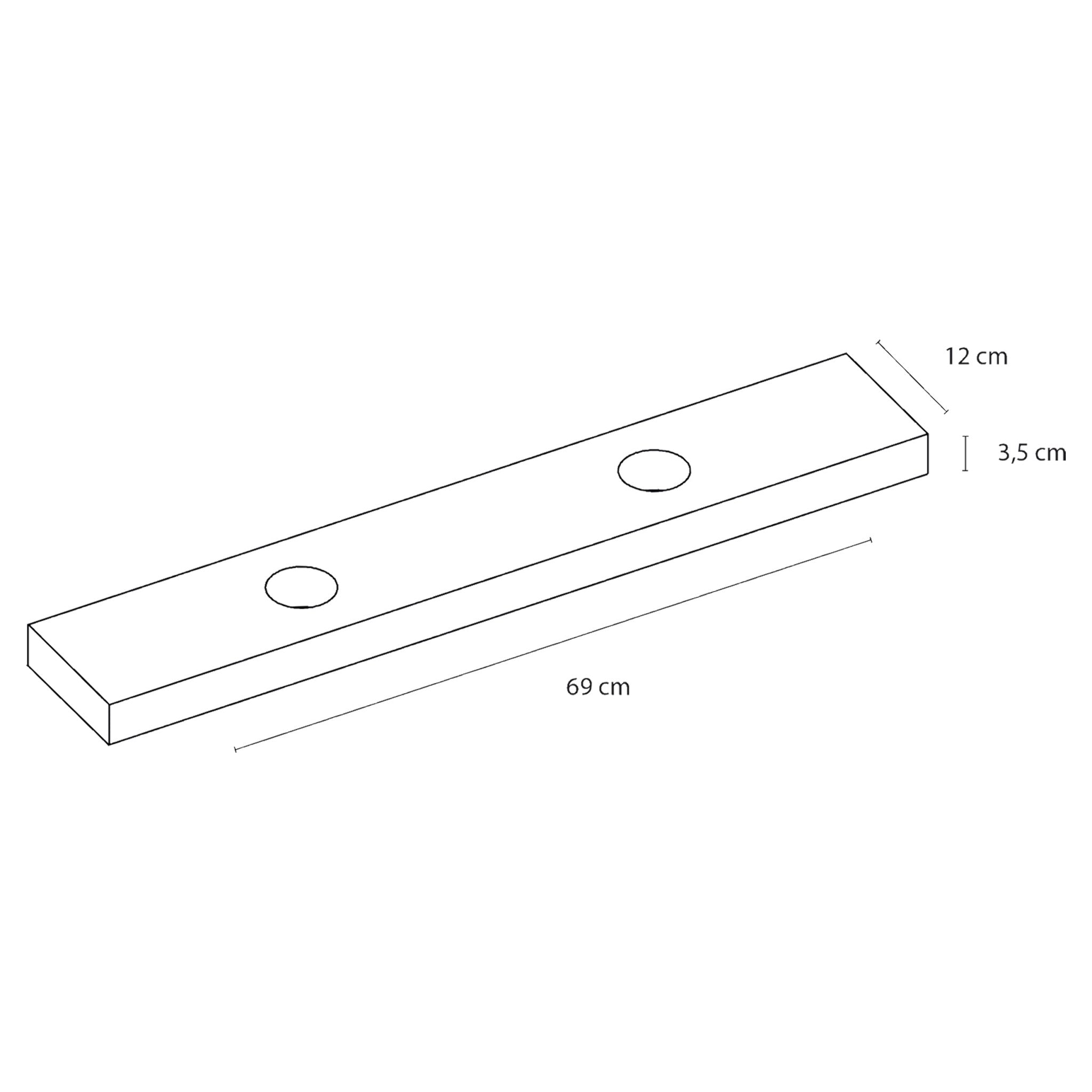 Fabulous spiegelkoof met verlichting | wit | 69 x 12 x 3.5 cm - Mozaiektegel.com