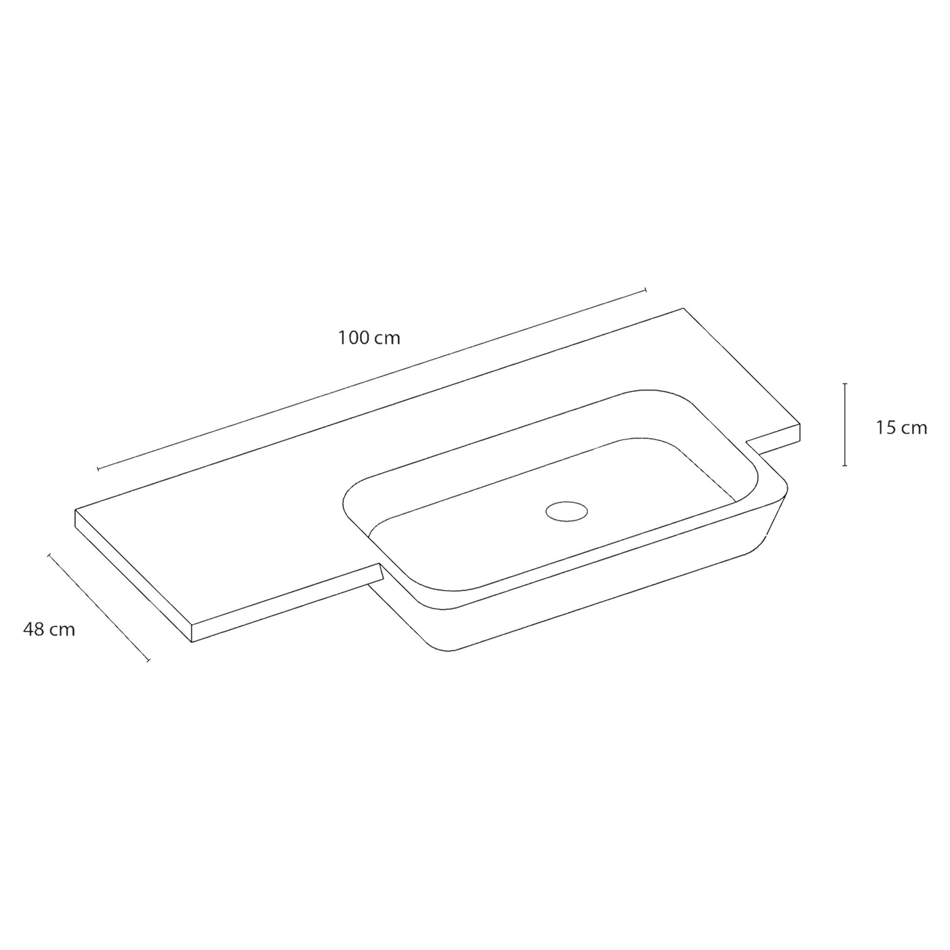 Fabulous wastafel | wit | 100 x 48 x 15 cm - Mozaiektegel.com
