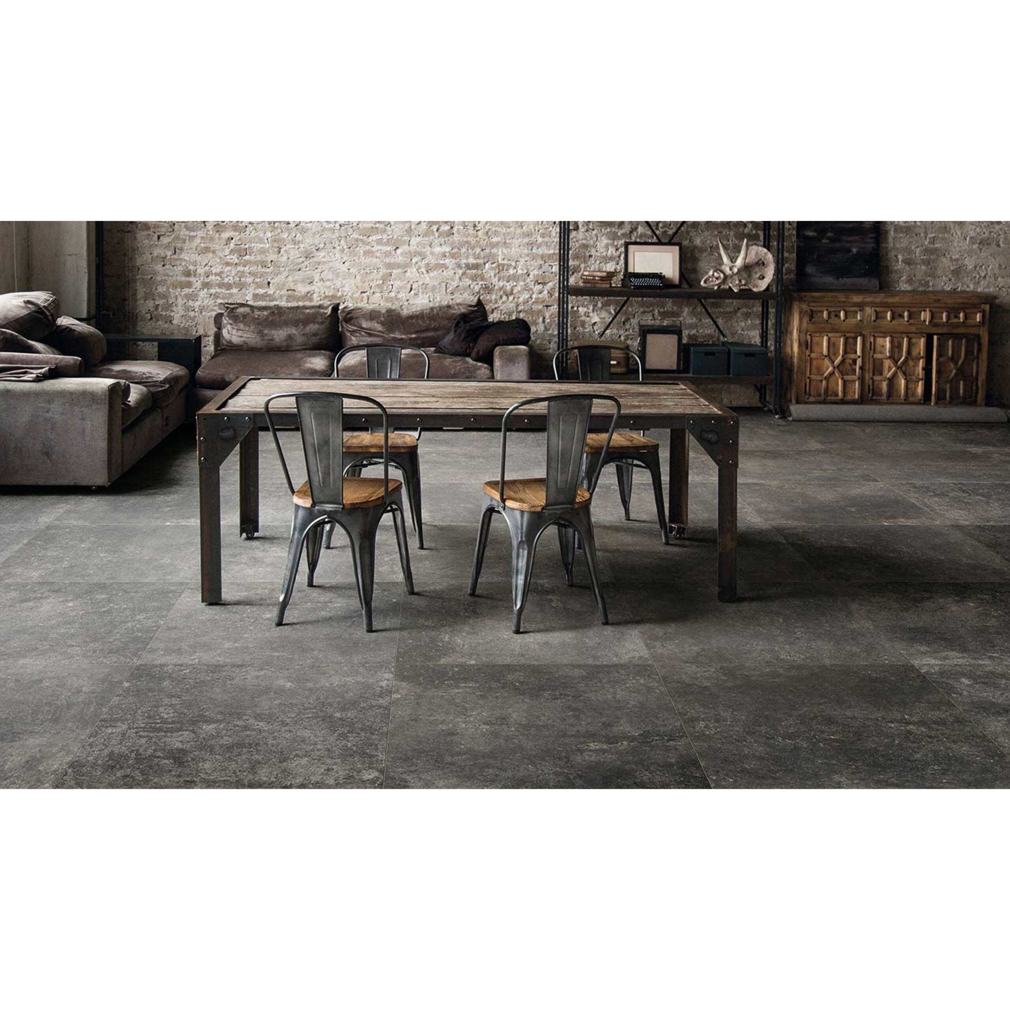 Florim Artifact 760608 Vloertegel 600X1200 Charcoal 9Mm Mat Ret.R10 - Mozaiektegel.com