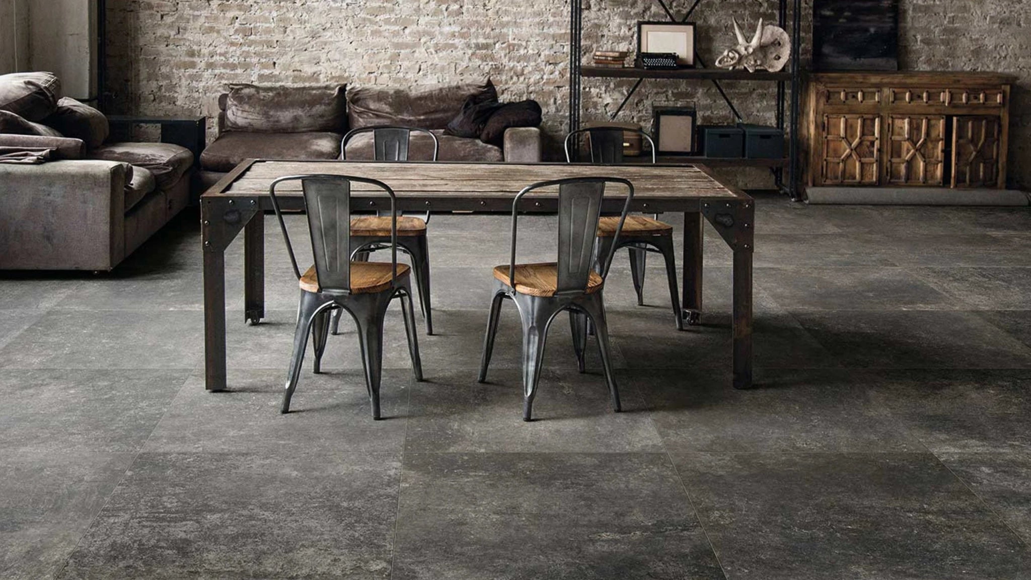 Florim Artifact 760620 Vloertegel 800X800 Charcoal 9Mm Mat Ret.R10 - Mozaiektegel.com