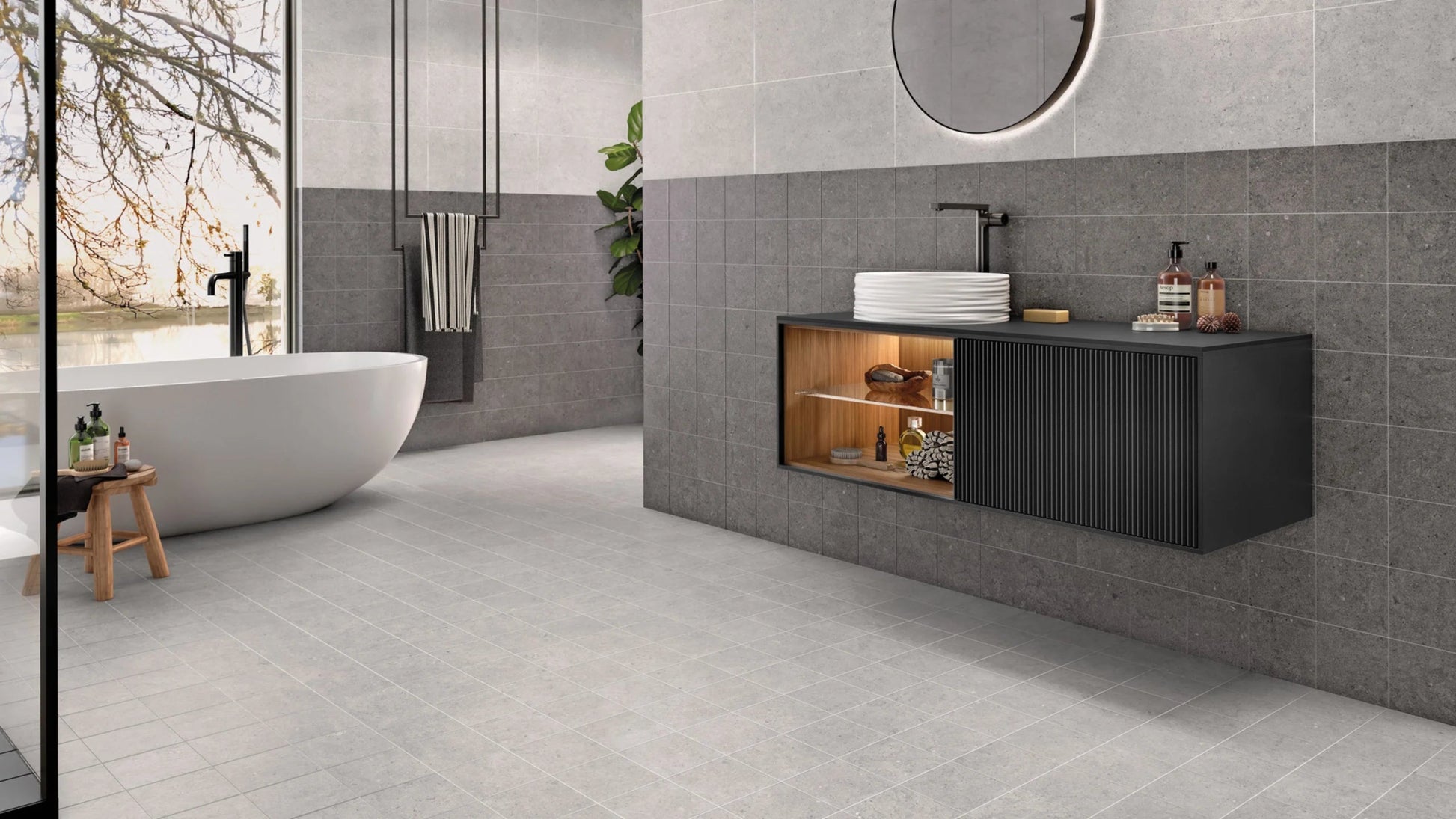 Grespor Antica M15702 Vloertegel 150X150 Grey 8,3Mm Mat R10 - Mozaiektegel.com