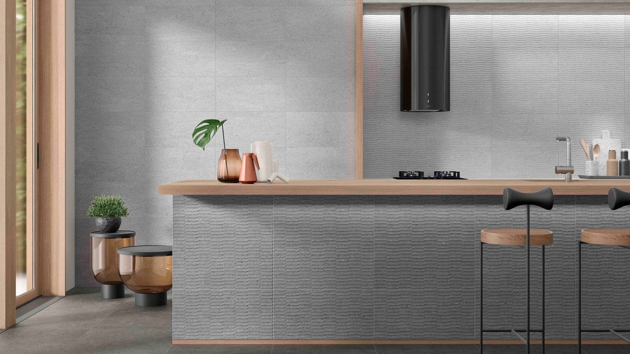 JOS. Blunt Wandtegel 300X600 Grey 8mm Mat - Mozaiektegel.com