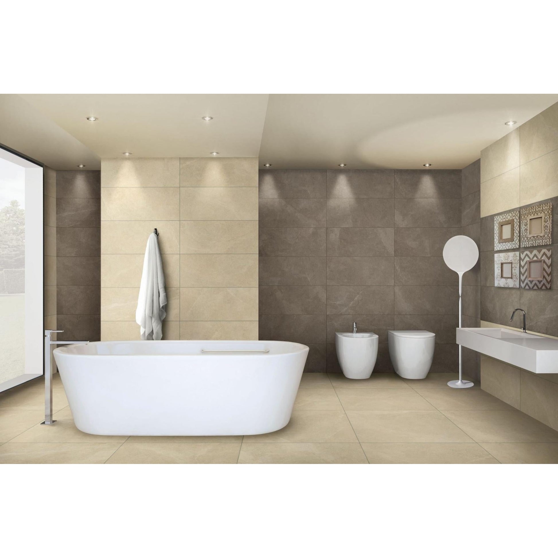 JOS. Disi Vloertegel 450X900 Beige 10mm Mat Ret.R10 - Mozaiektegel.com